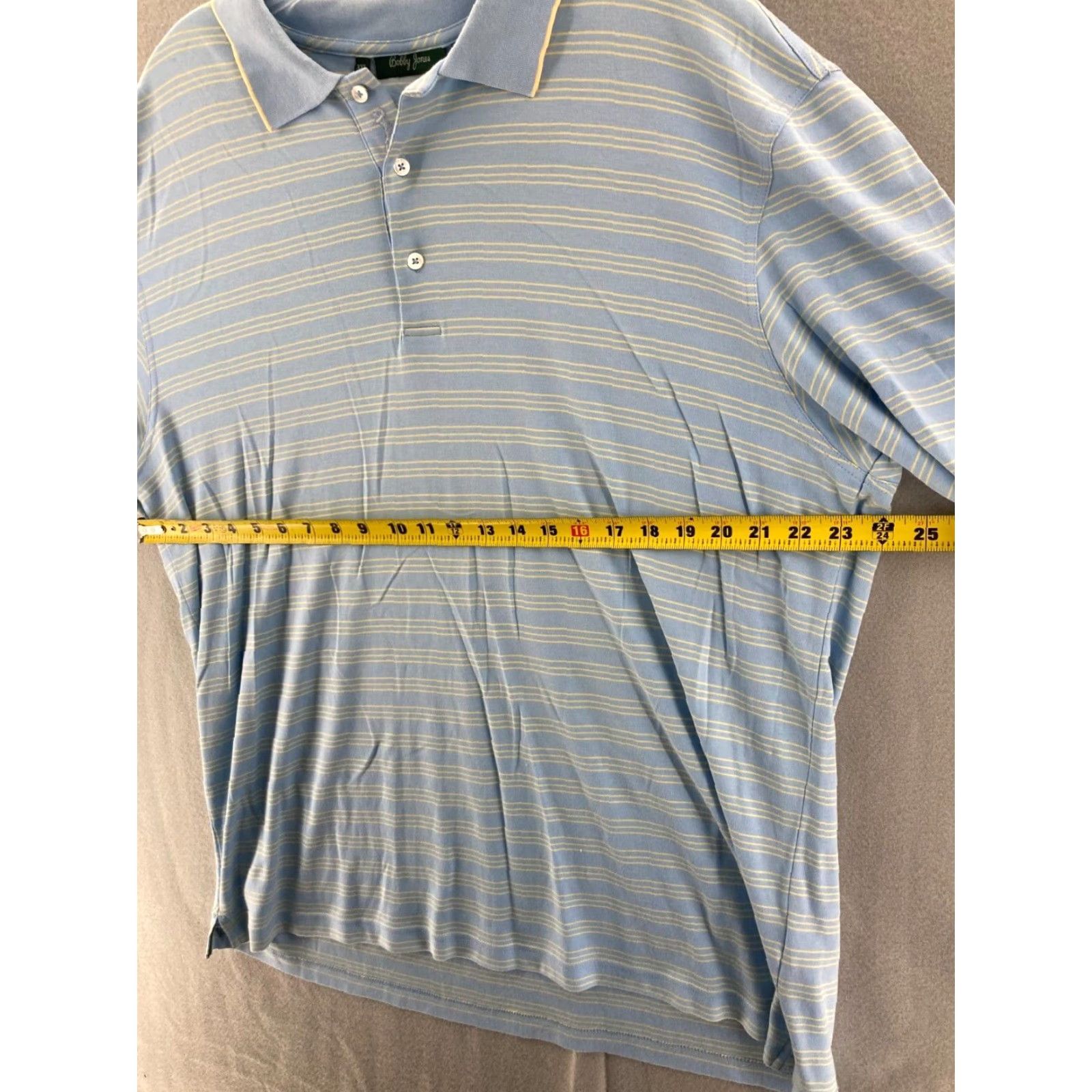 Vintage Bobby Jones Polo Shirt Mens 2XL Blue Stripe Polo Shirt Sold by Bobby Jones Golf Sport Golf Shirt Blue Stripe 100% Cotton Size US XXL / EU 58 / 5 - 2 Thumbnail