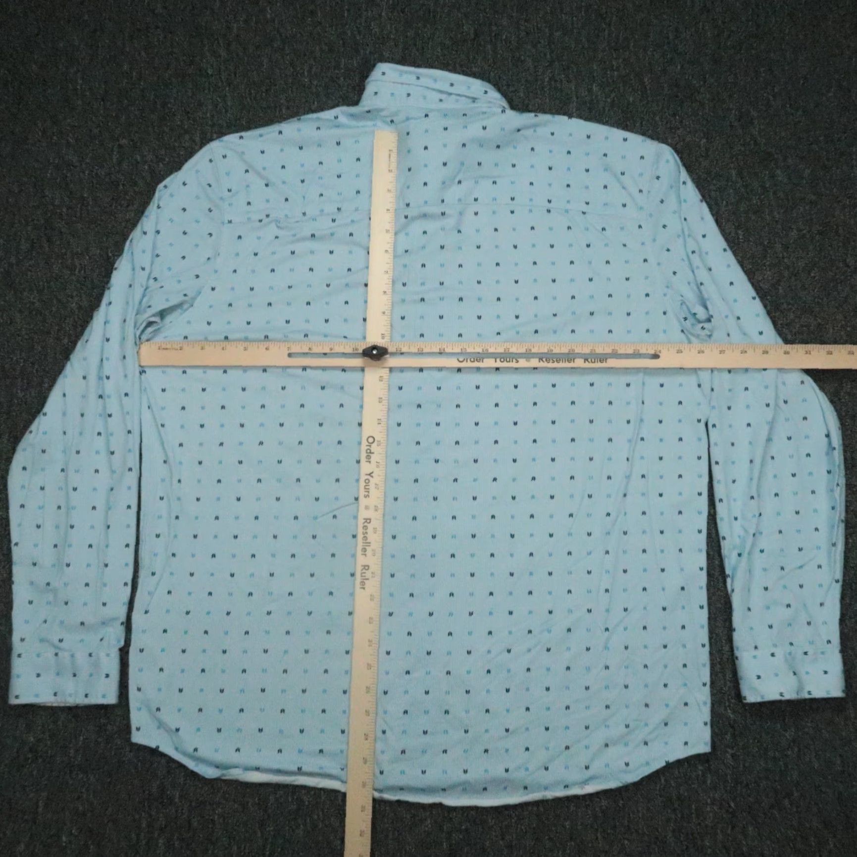Vintage Buttercloth Mens Shirt 3XL Blue Icy Cotton Long Sleeve Button Up Geometric Pattern Size US XXL / EU 58 / 5 - 4 Thumbnail