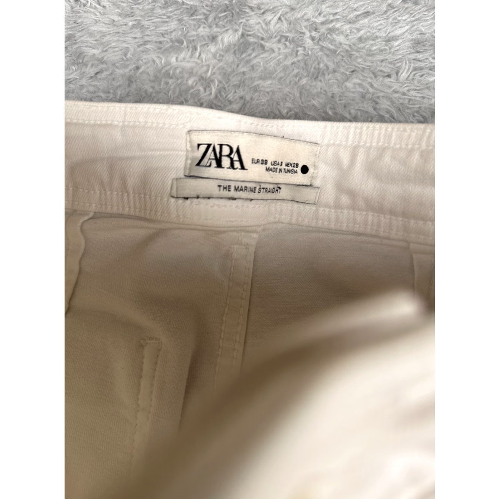 Zara Zara Jeans Juniors 5 High Rise Wide Leg White Denim 27x28 90s Womens Size 27" / US 4 / IT 40 - 6 Thumbnail