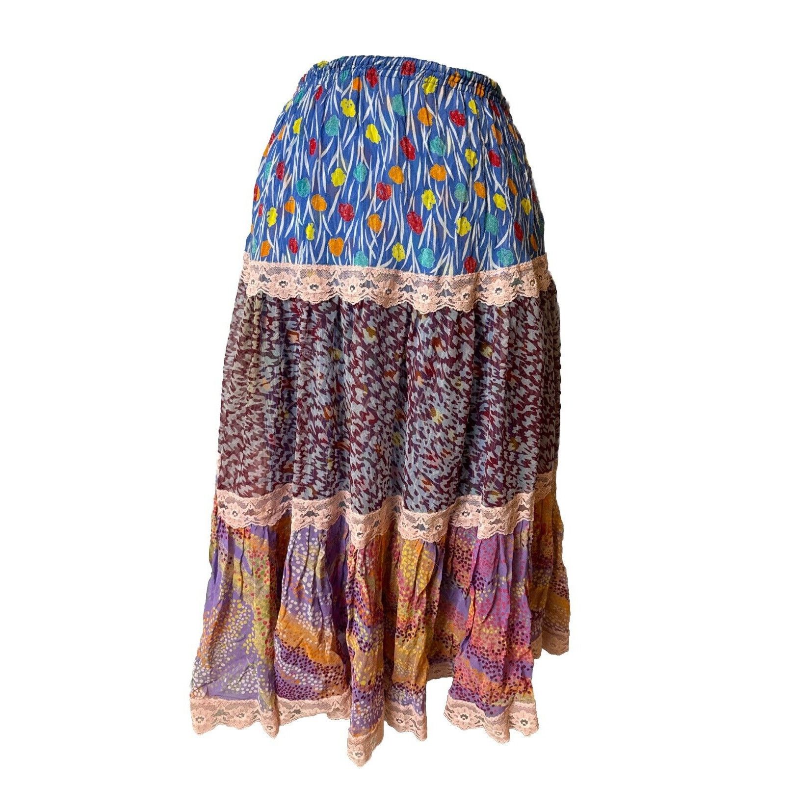 Other Koos Van Den Akker Skirt Vintage Tiered Patchwork, Rare Size 30" / US 8 / IT 44 - 2 Thumbnail