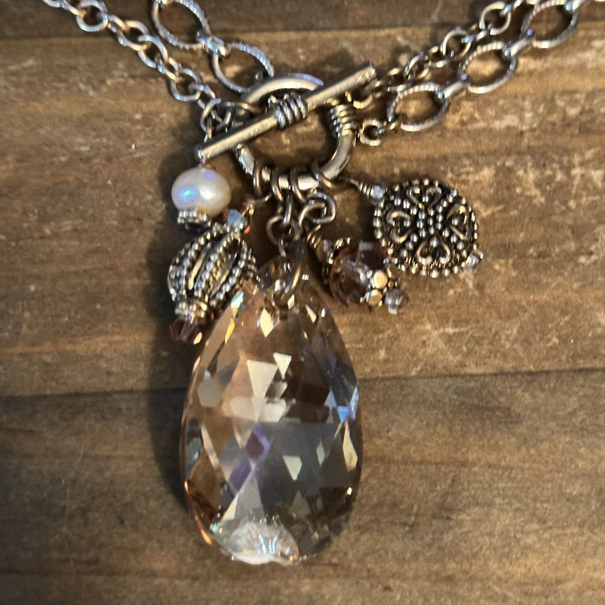 Other Rhonda Rox double chain crystal teardrop toggle necklace Size ONE SIZE - 3 Thumbnail