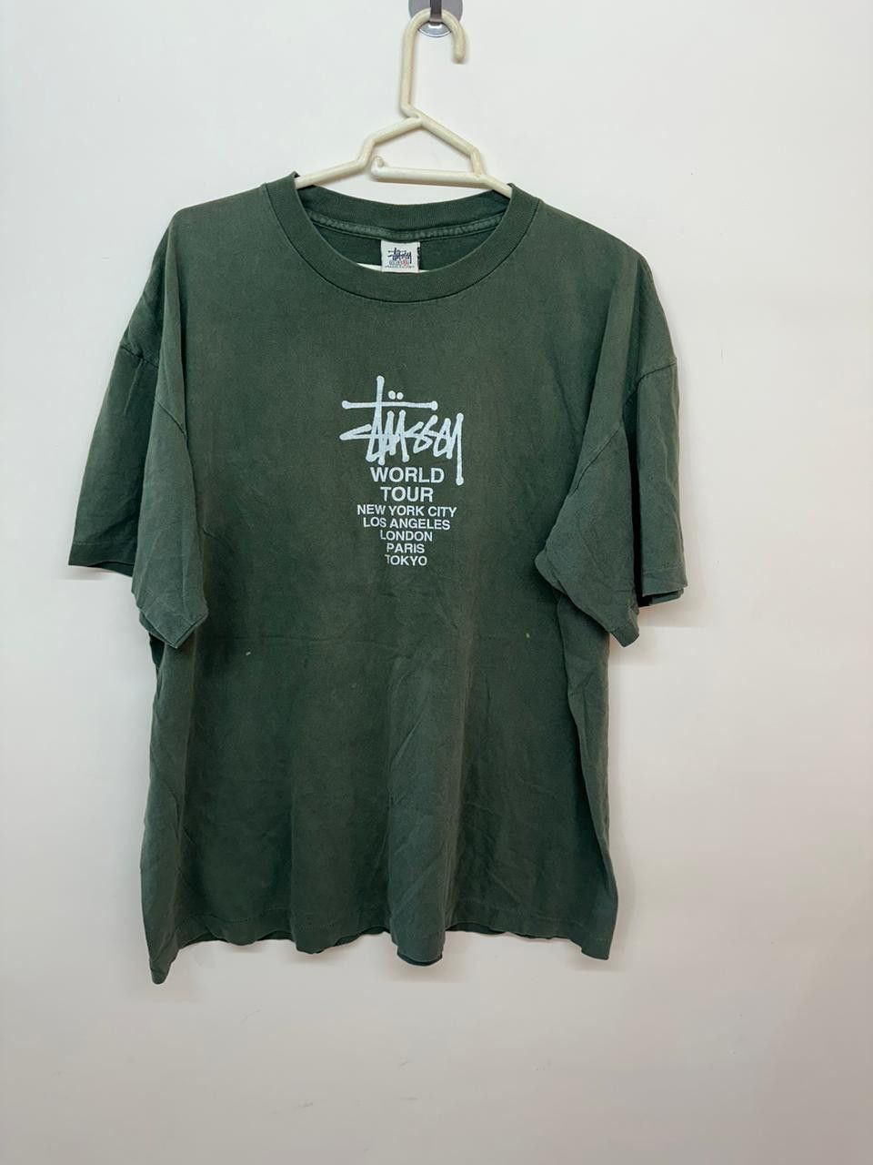 Stussy × Vintage Vintage 90's Stussy world tour tee shirt Size US XL / EU 56 / 4 - 1 Thumbnail