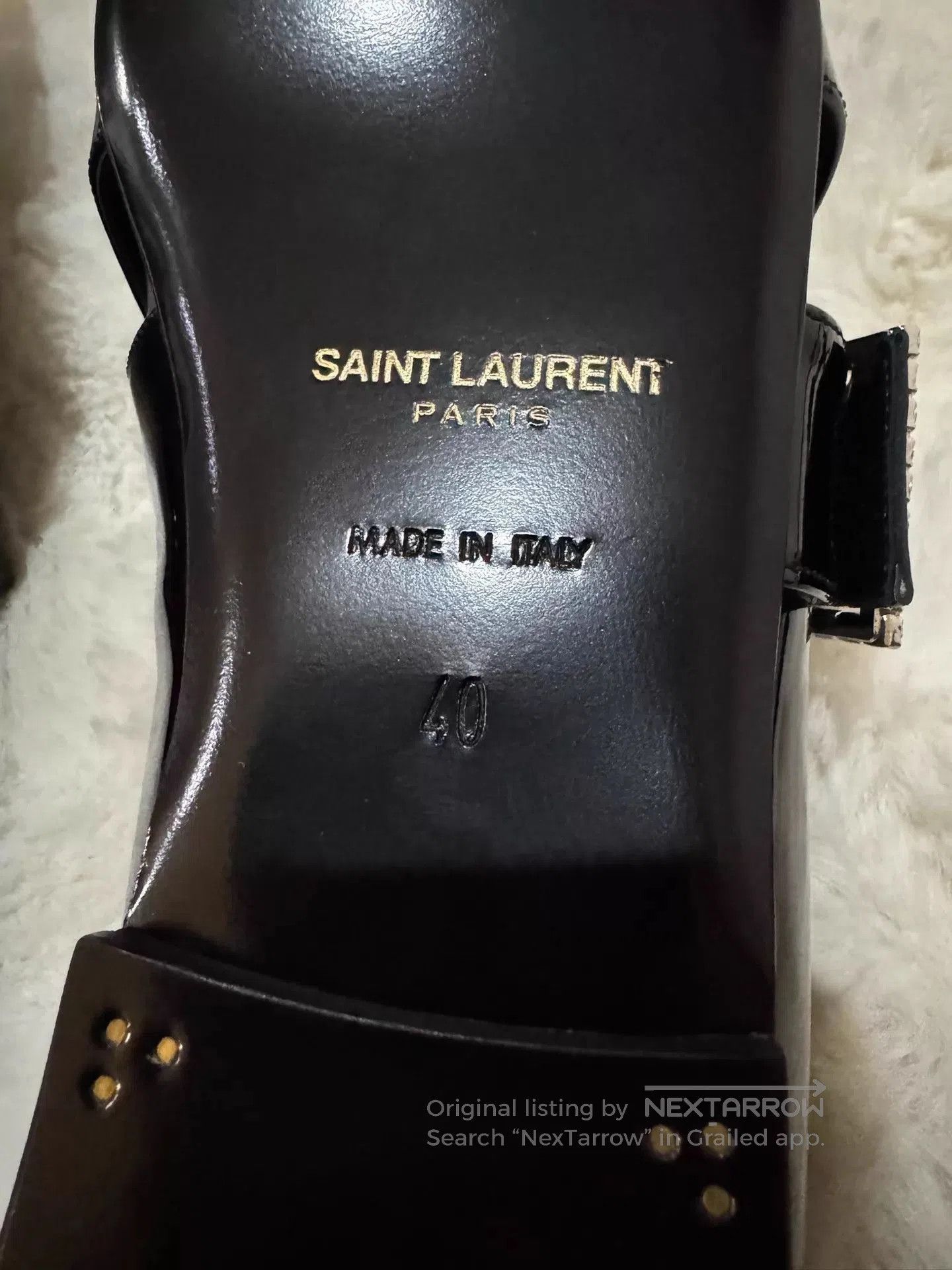 Saint Laurent Paris Black Patent Leather Slip. Size US 7 / EU 40 - 6 Thumbnail