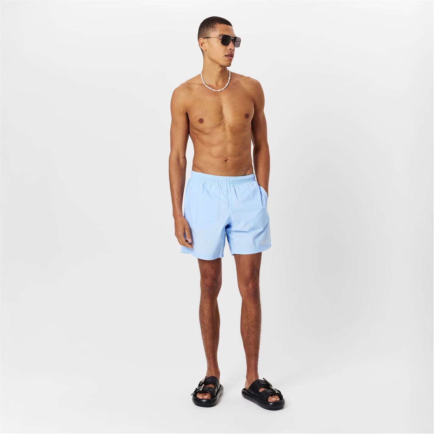 Alexander McQueen o1g2r1mq0326 Logo Quick-Dry Tailored Fit Swim Shorts in Blue Size US 34 / EU 50 - 5 Thumbnail