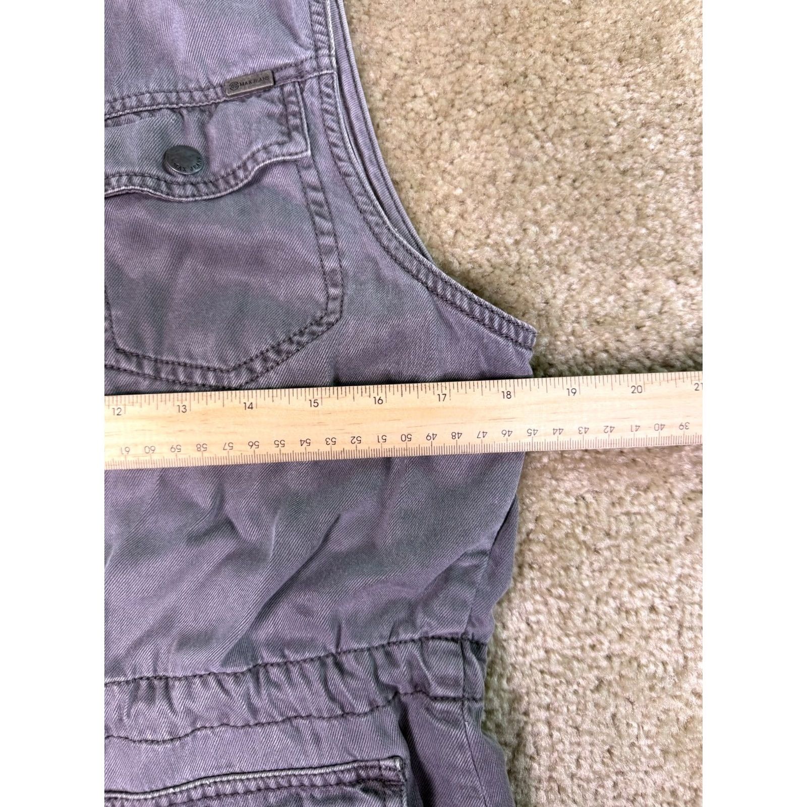 Vintage Max Jeans Womens Vest S Grey Army Zipper Pockets Sleeveless Casual Size 28" / US 6 / IT 42 - 4 Thumbnail