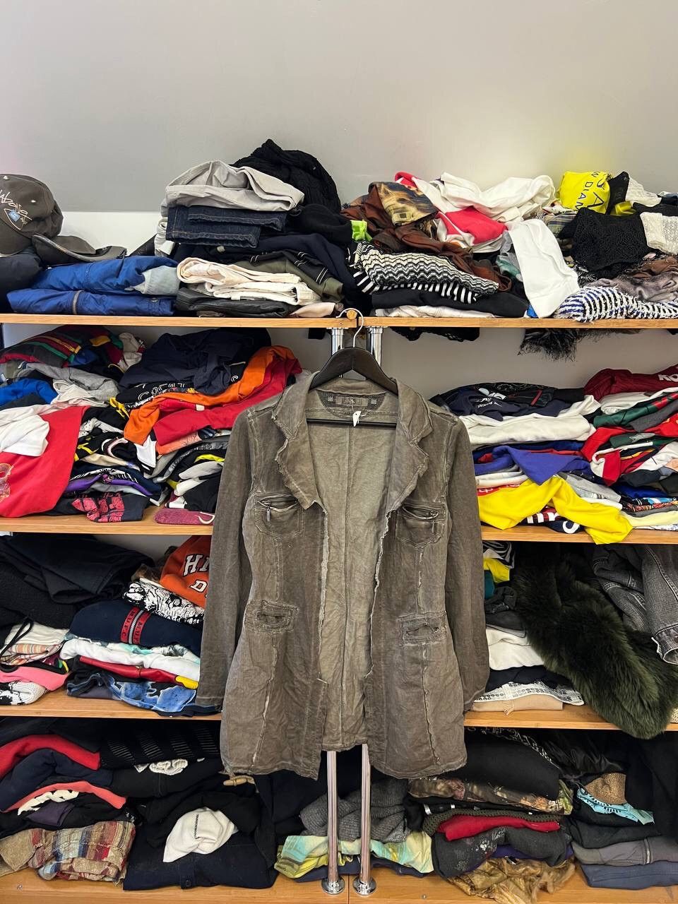 Y2K Grunge 00s Blouse - Green Military Archival (Size M)