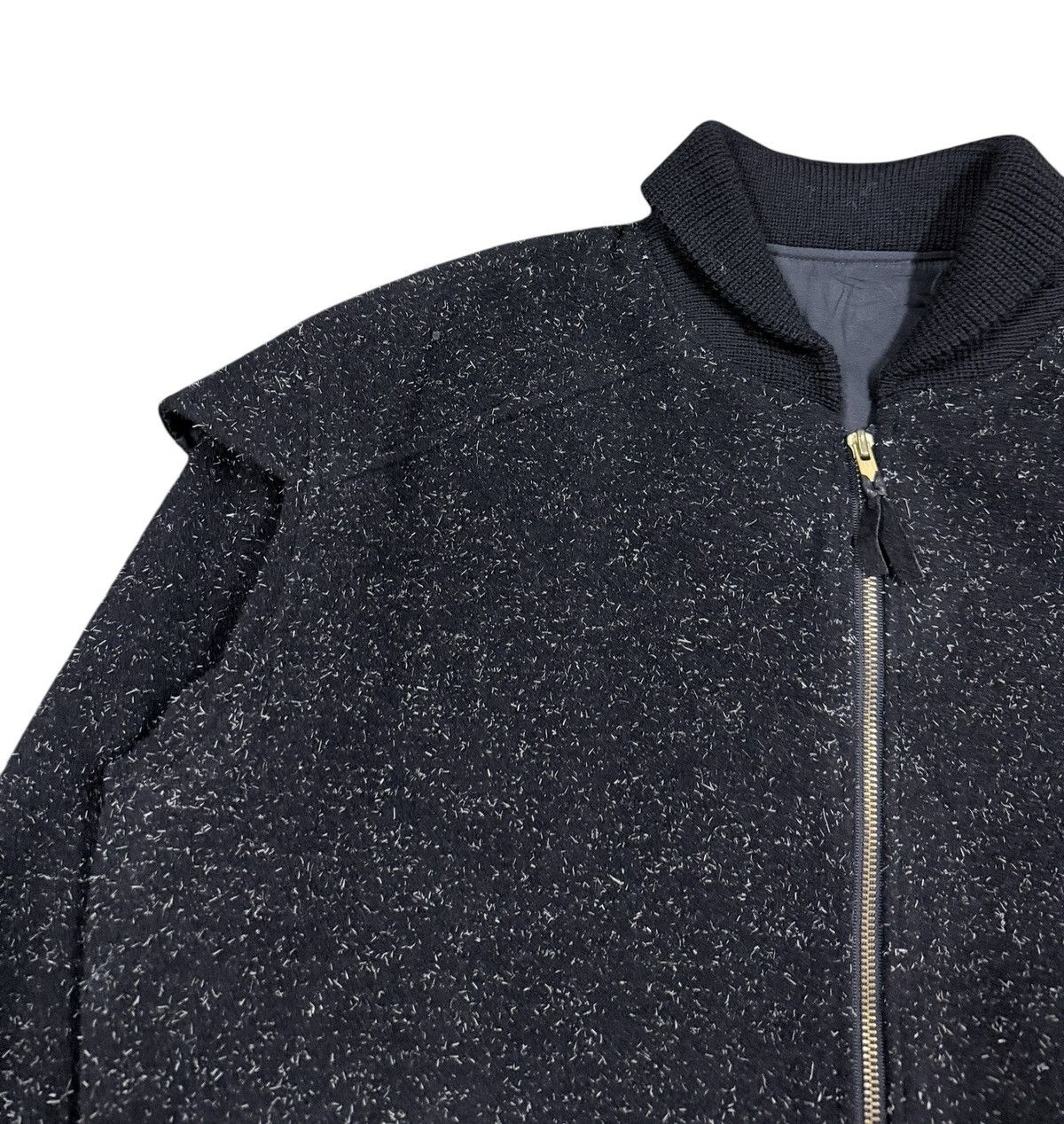 If Six Was Nine Btg🔥80’s Wool Alpaca Bomber Shawl Collar Zipper Jacket Size US L / EU 52-54 / 3 - 6 Thumbnail