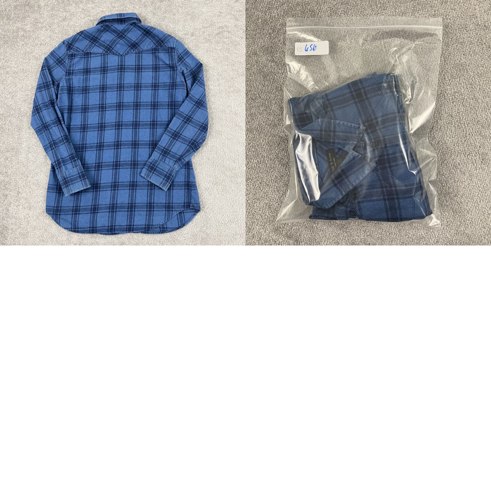 Rag & Bone RAG & BONE Shirt Womens Small Blue Plaid Flannel Snap Up Front Long Sleeve Top Size S / US 4 / IT 40 - 8 Thumbnail