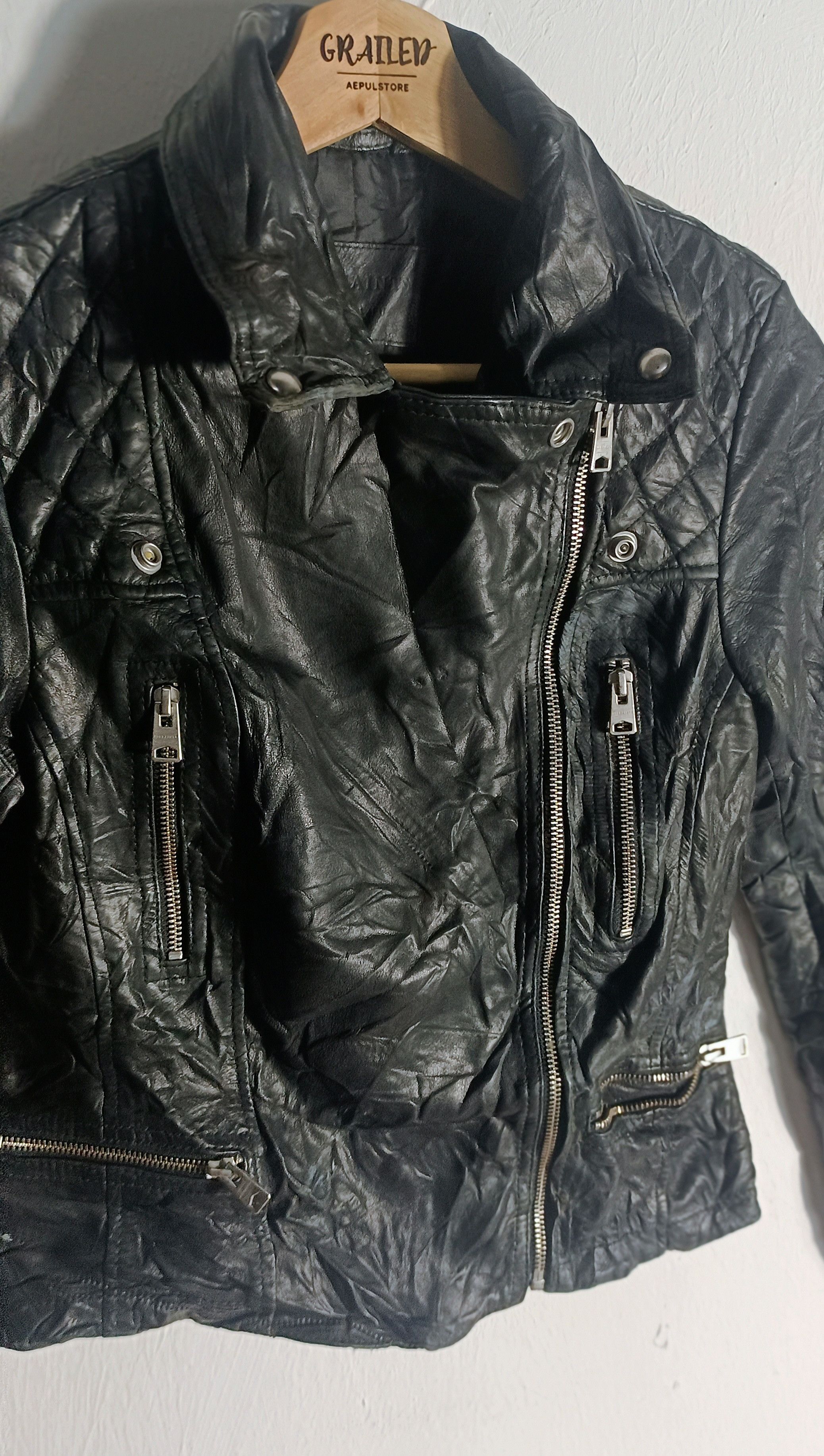 Allsaints 🔥Allsaints Cargo Leather Biker Multi Zipper Jacket Size US XS / EU 42 / 0 - 4 Thumbnail