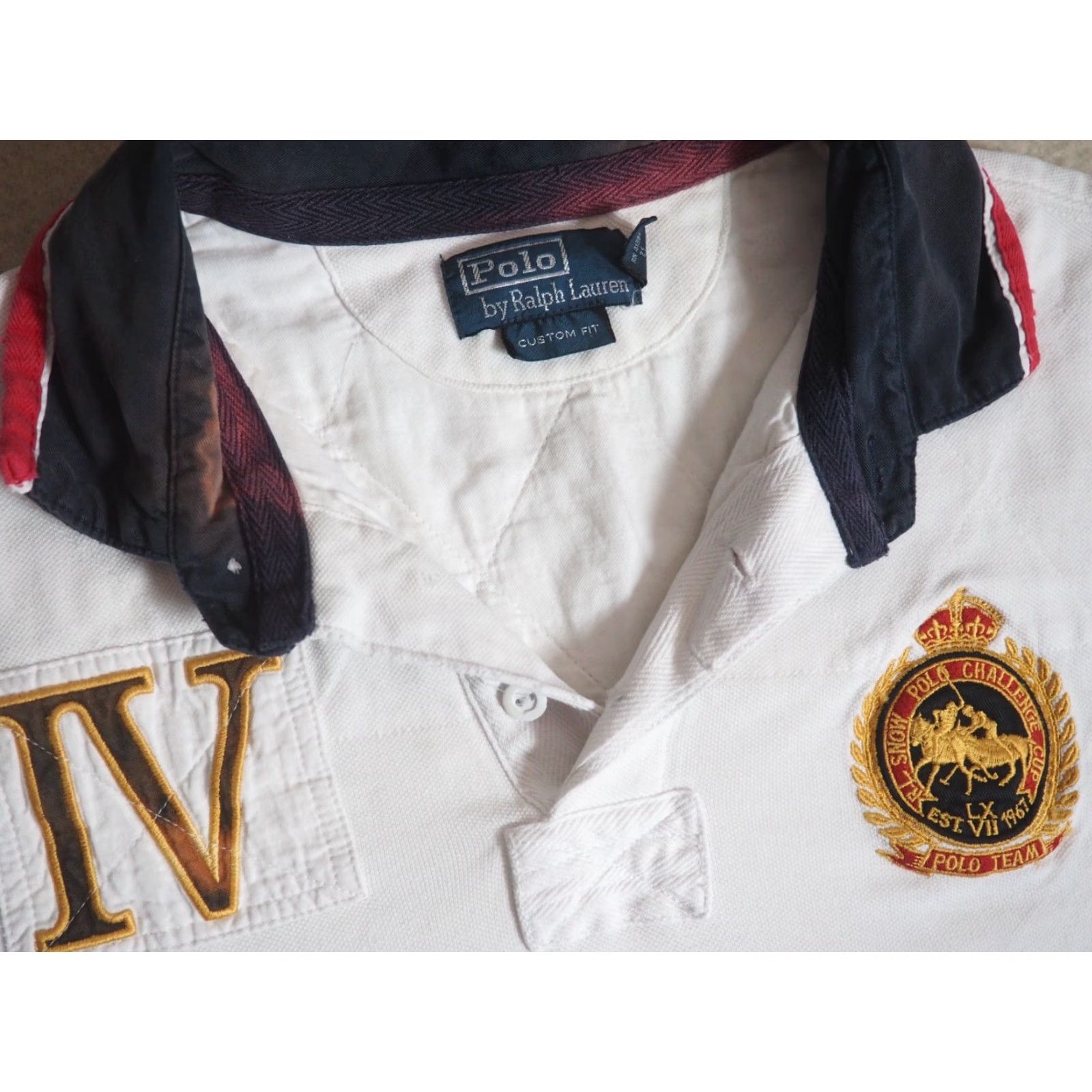 Polo Ralph Lauren VTG Polo Ralph Lauren Challenge Cup Polo Shirt Mens XL White 90s Vintage Distress Logo Cotton Button Short Sleeve Collared Polo Shirt Mens XL 90s Size US XL / EU 56 / 4 - 4 Thumbnail