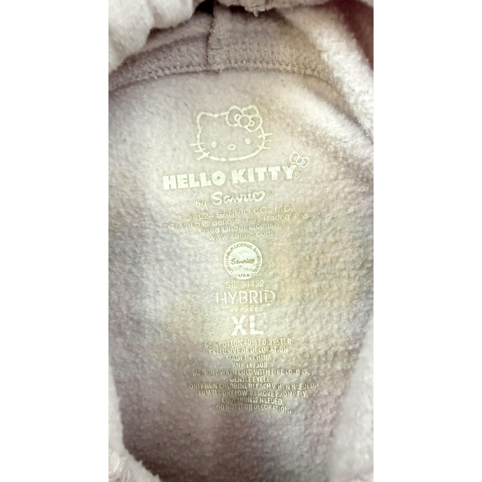 Vintage Sanrio Hello Kitty Hoodie Womens XL Pink Full Zip Fleece Athletic Dept Graphic Size XL / US 12-14 / IT 48-50 - 7 Thumbnail