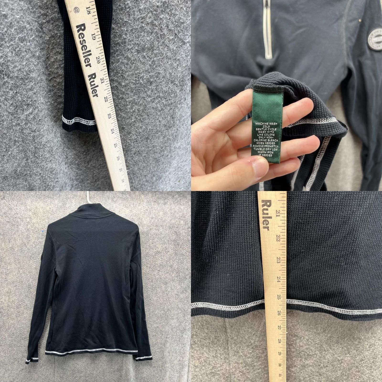 Ralph Lauren VINTAGE Lauren Ralph Lauren Sweater Women Medium Black 1/4 Zip Mock Neck Embroidered Logo Pullover Size M / US 6-8 / IT 42-44 - 8 Thumbnail