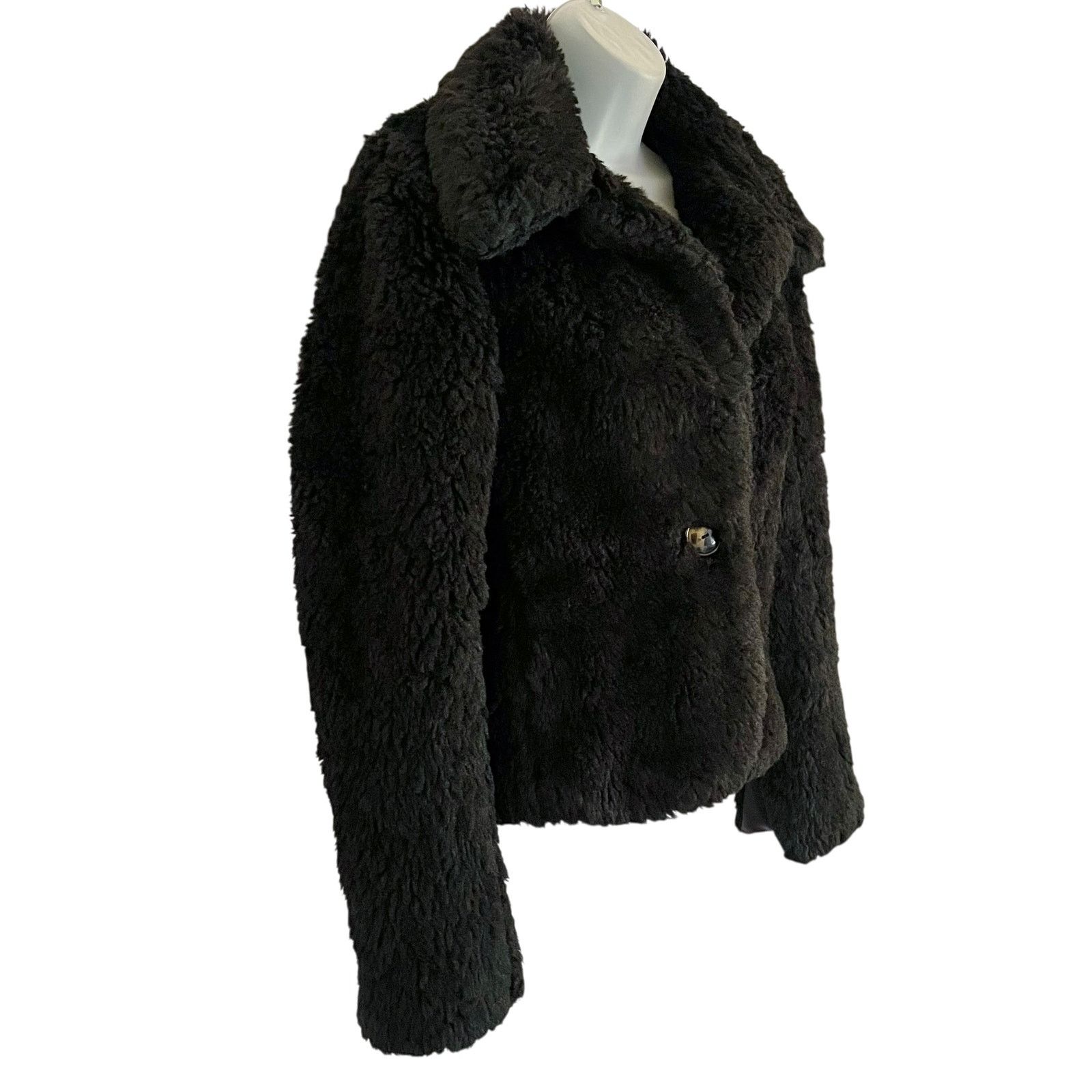 Betsey Johnson × Vintage Betsey Johnson 1990s Vintage Black Faux Fur Jacket Coat Size S / US 4 / IT 40 - 11 Thumbnail