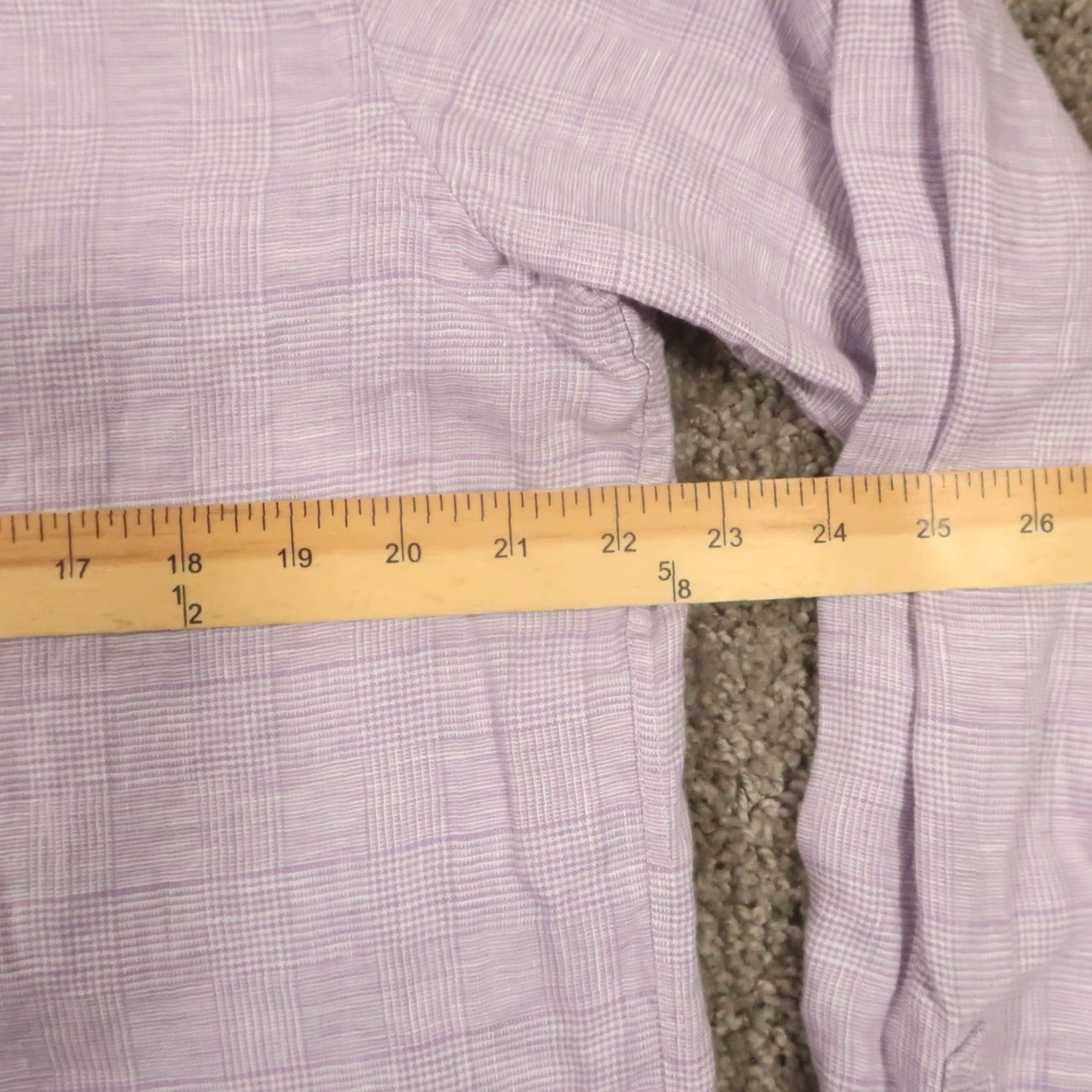 UNTUCKit UNTUCKit Shirt Mens XL Slim Wrinkle Resistant Purple Long Sleeve Linen Button-Up Geometric Preppy Size US XL / EU 56 / 4 - 7 Thumbnail