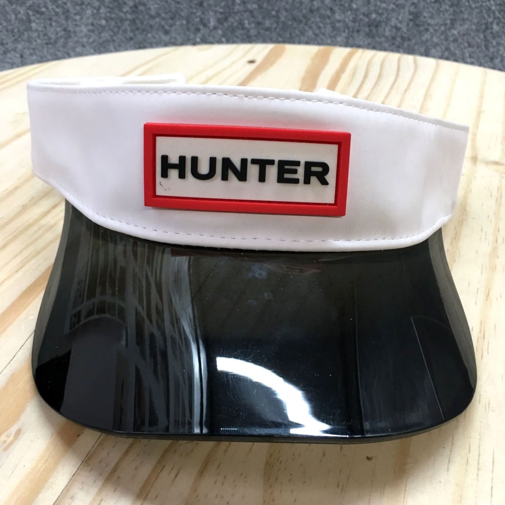 Hunter Hunter Visor Hat Mens White Black One Size Adjustable Polyurethane Curved Brim Size ONE SIZE - 2 Thumbnail