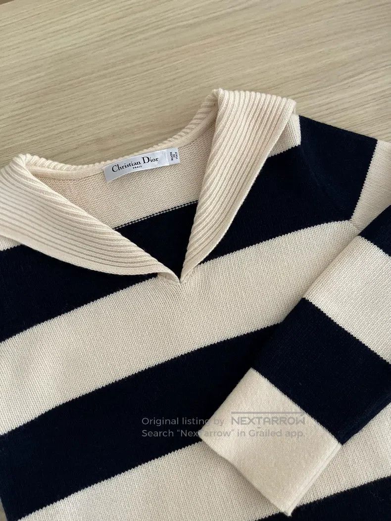 Dior Dior Navy-style striped knitted sweater Size XXS / US 00 / IT 34 - 4 Thumbnail