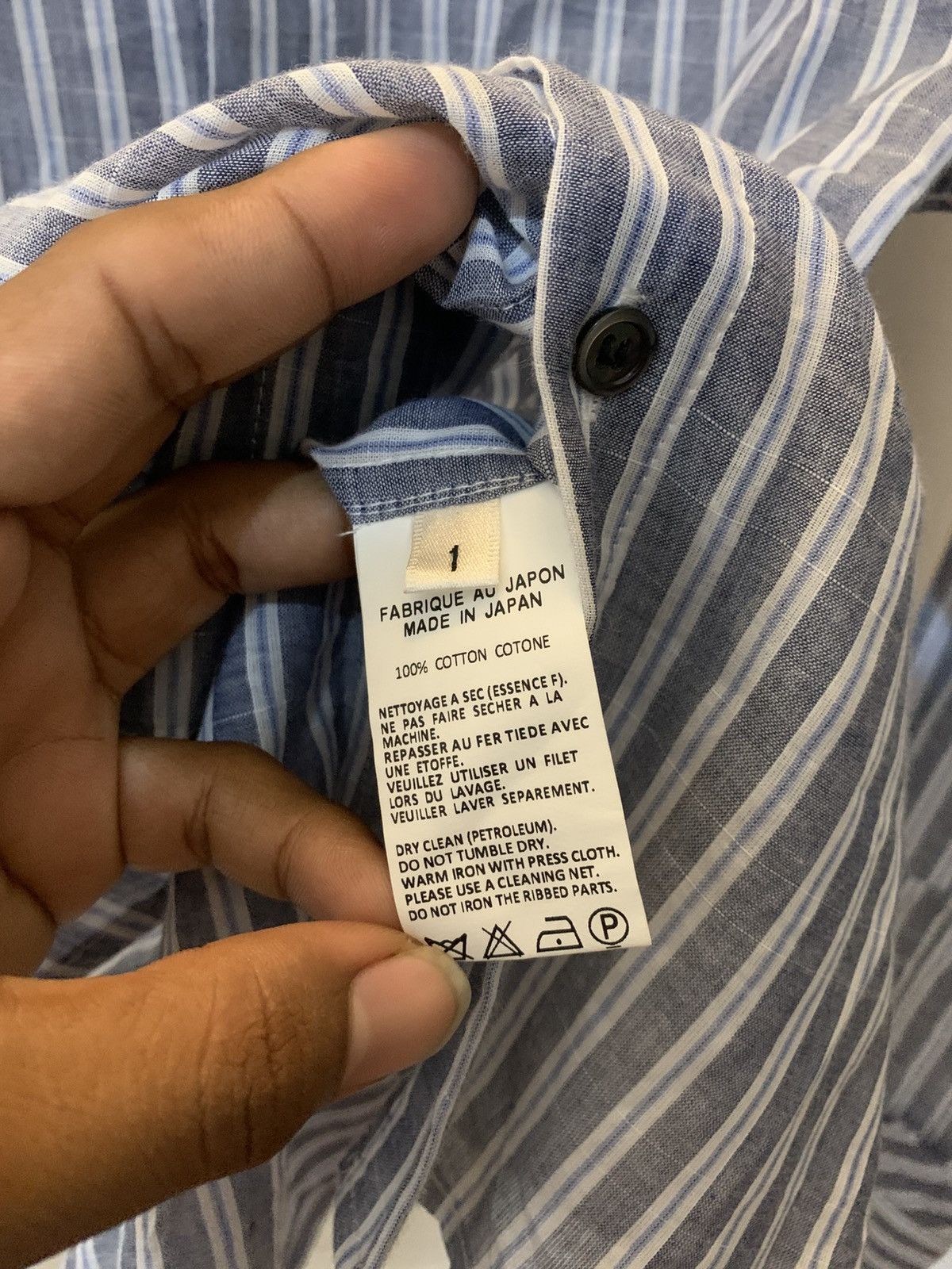 Yohji Yamamoto Yohji Yamamoto • Semi-Sheer Striped Shirt Asymmetric Collar Size US S / EU 44-46 / 1 - 10 Thumbnail