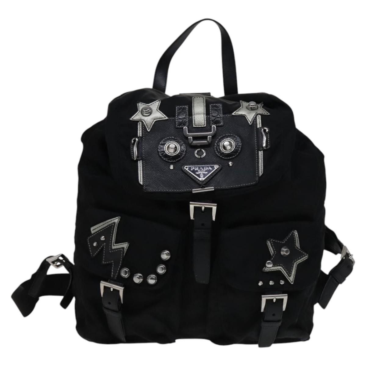 Prada Robot Black Synthetic Backpack Bag (Pre-Owned) Size ONE SIZE - 1 Thumbnail