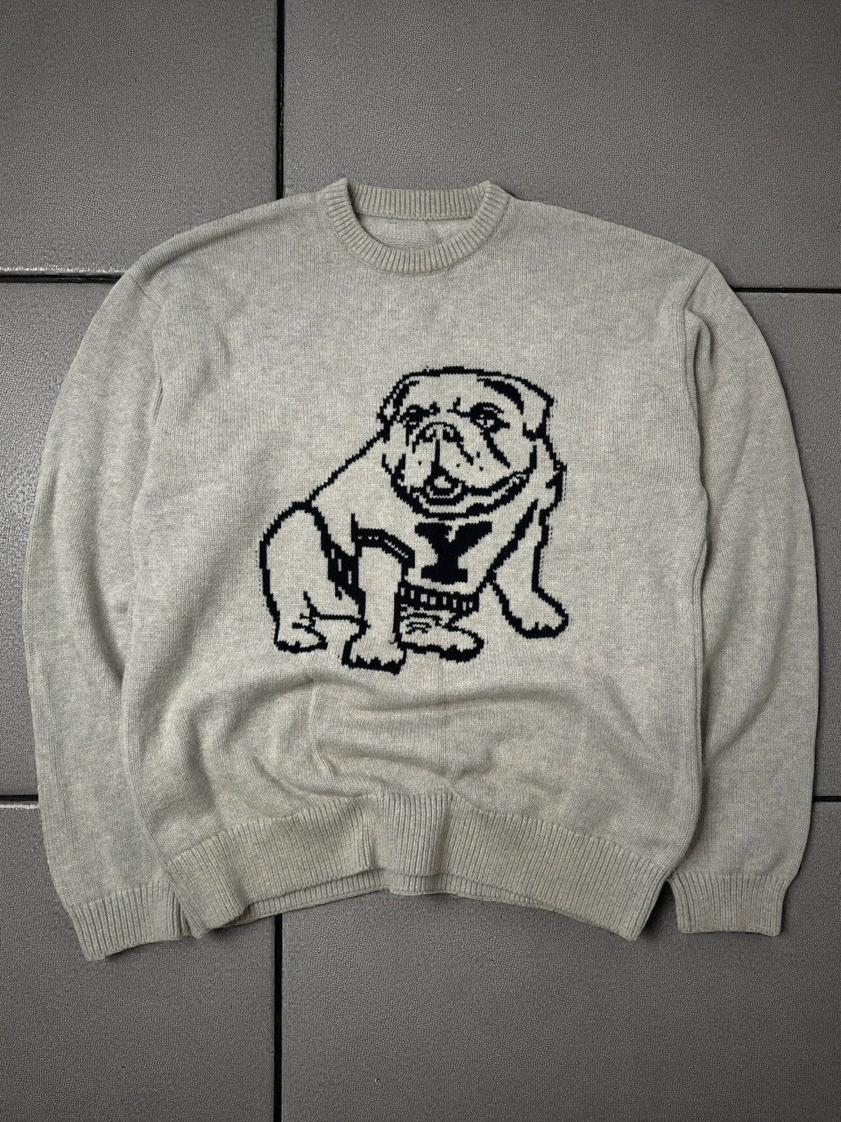Vintage Vintage Yale bulldog sweater knit y2k 00s avant garde skater Size US L / EU 52-54 / 3 - 1 Thumbnail