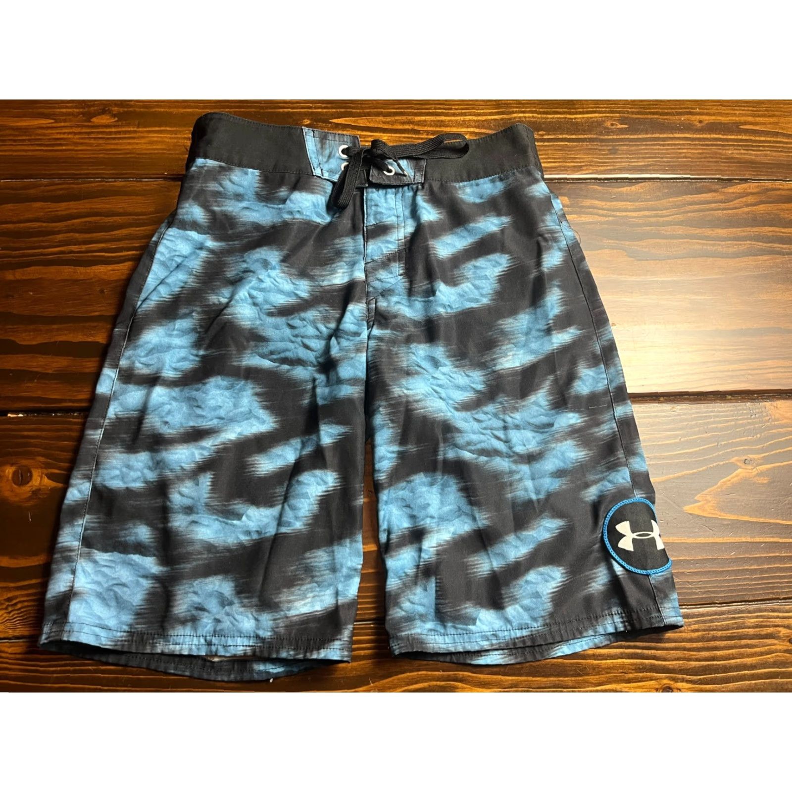 Under Armour Under armour Heat Gear Shorts Men's 28 Blue Black Board/Swim Trunks Loose Size US 28 / EU 44 - 2 Thumbnail