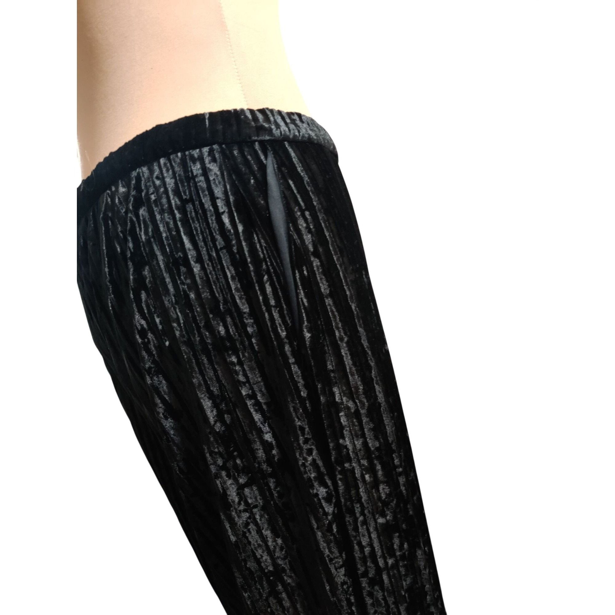 Other H by Halston XLP Petite Womens Pants Black Velour Pleated Wi Size 36" / US 14 / IT 50 - 9 Thumbnail