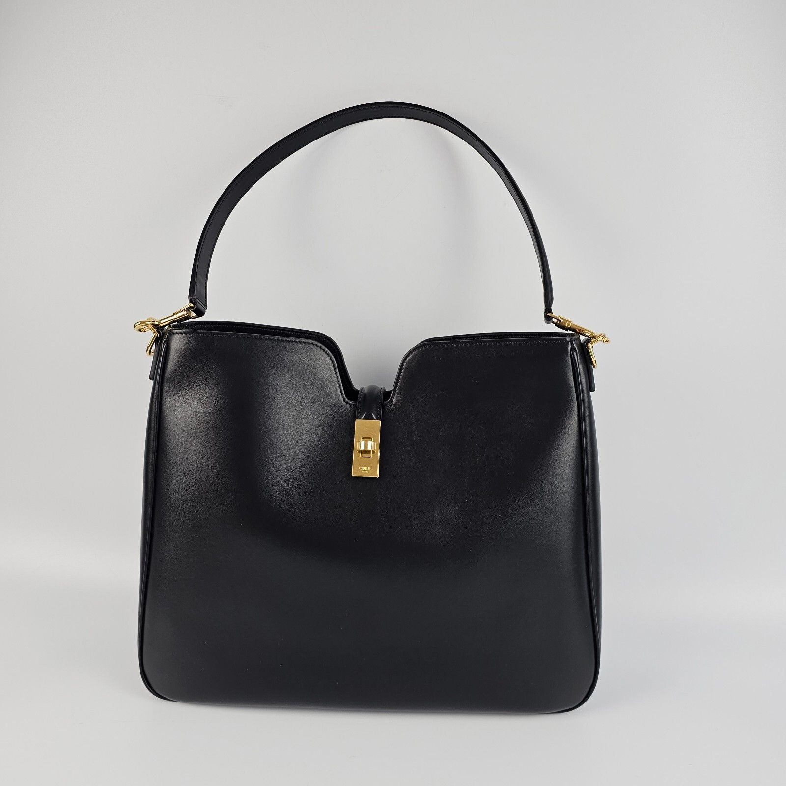 Celine CELINE Camille 16 Medium $3300 Black Smooth Leather Shoulder Size ONE SIZE - 1 Thumbnail