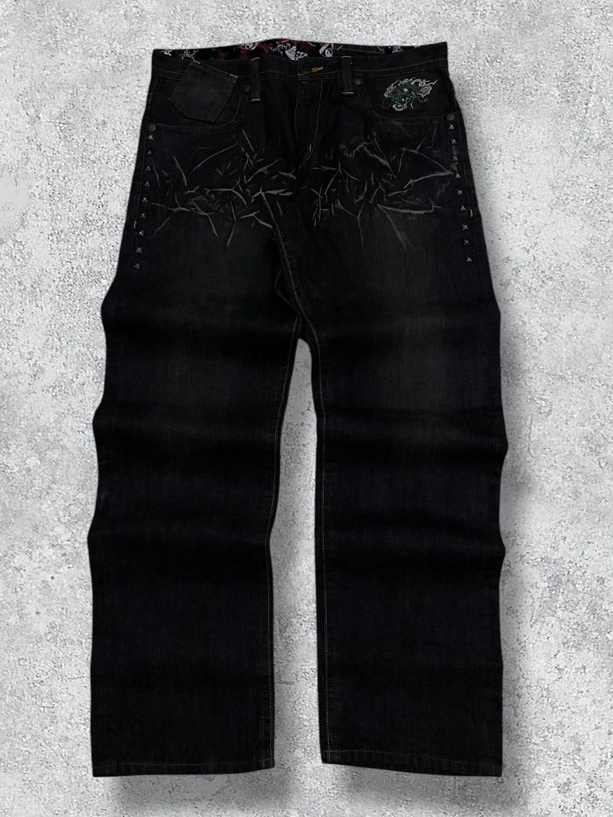 Japanese Brand Vintage Japan 90’s Designer Nine Rulaz Creature Baggy Denim Size US 34 / EU 50 - 1 Thumbnail