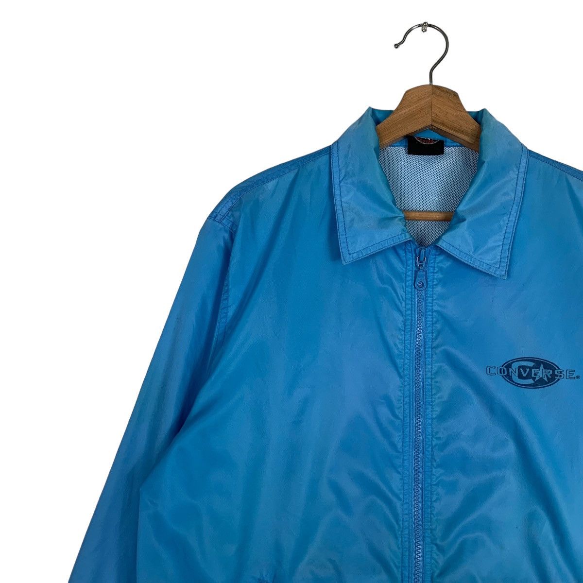 Converse 90's CONVERSE ALL STAR Big Logo Light Blue Jacket #0574-C26 Size US M / EU 48-50 / 2 - 6 Thumbnail