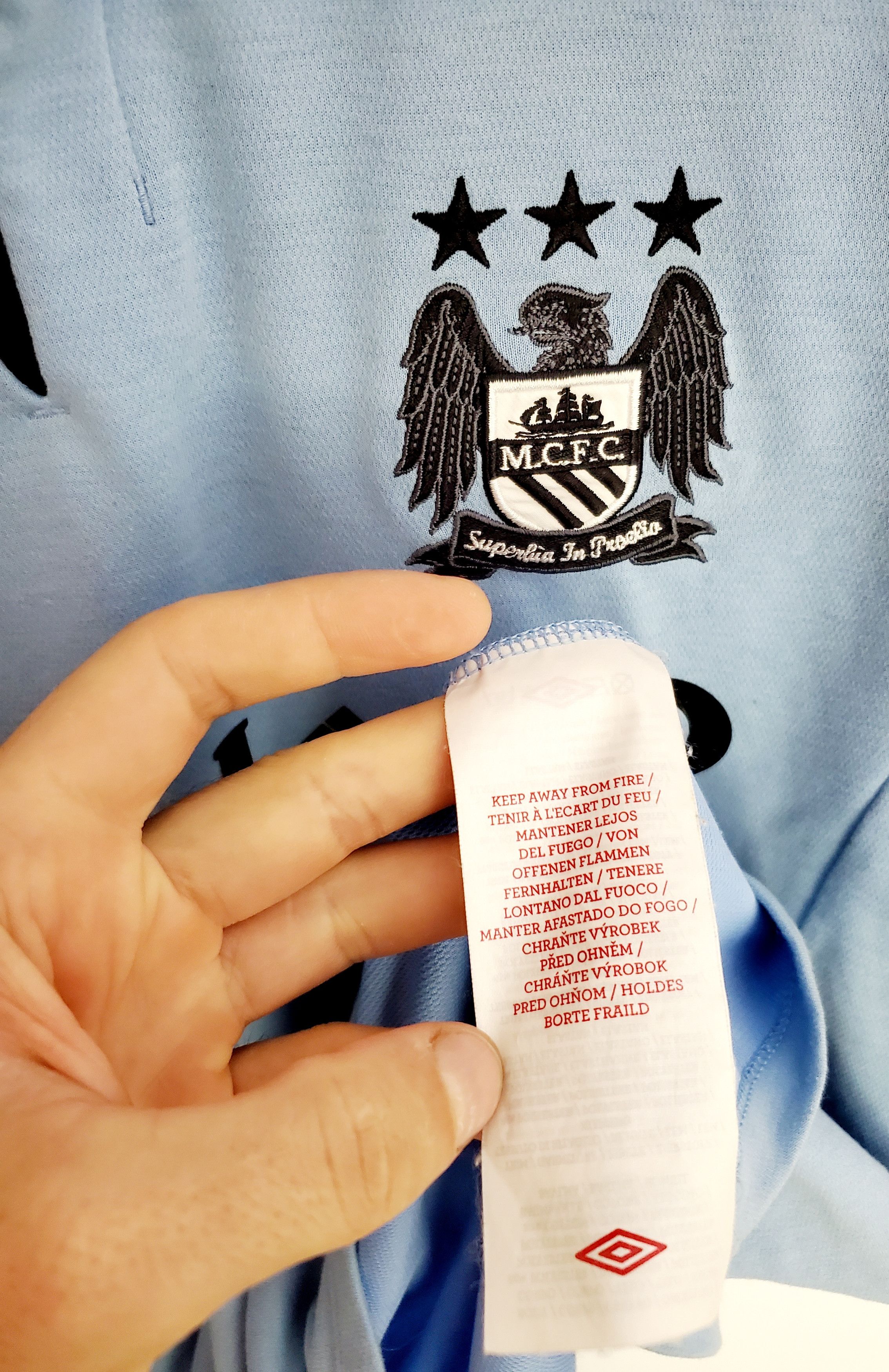 Umbro × Vintage MANCHESTER CITY 2012-2013 HOME FOOTBALL SHIRT JERSEY M Size US M / EU 48-50 / 2 - 4 Thumbnail