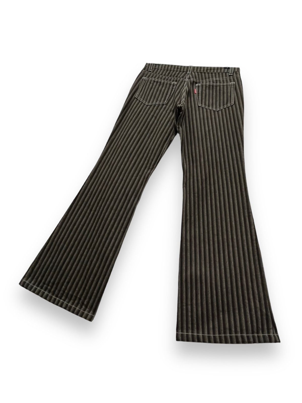 FLARE🔥VTG TORNADO MART JAPAN Brown Hickory Stripes Denim🔥