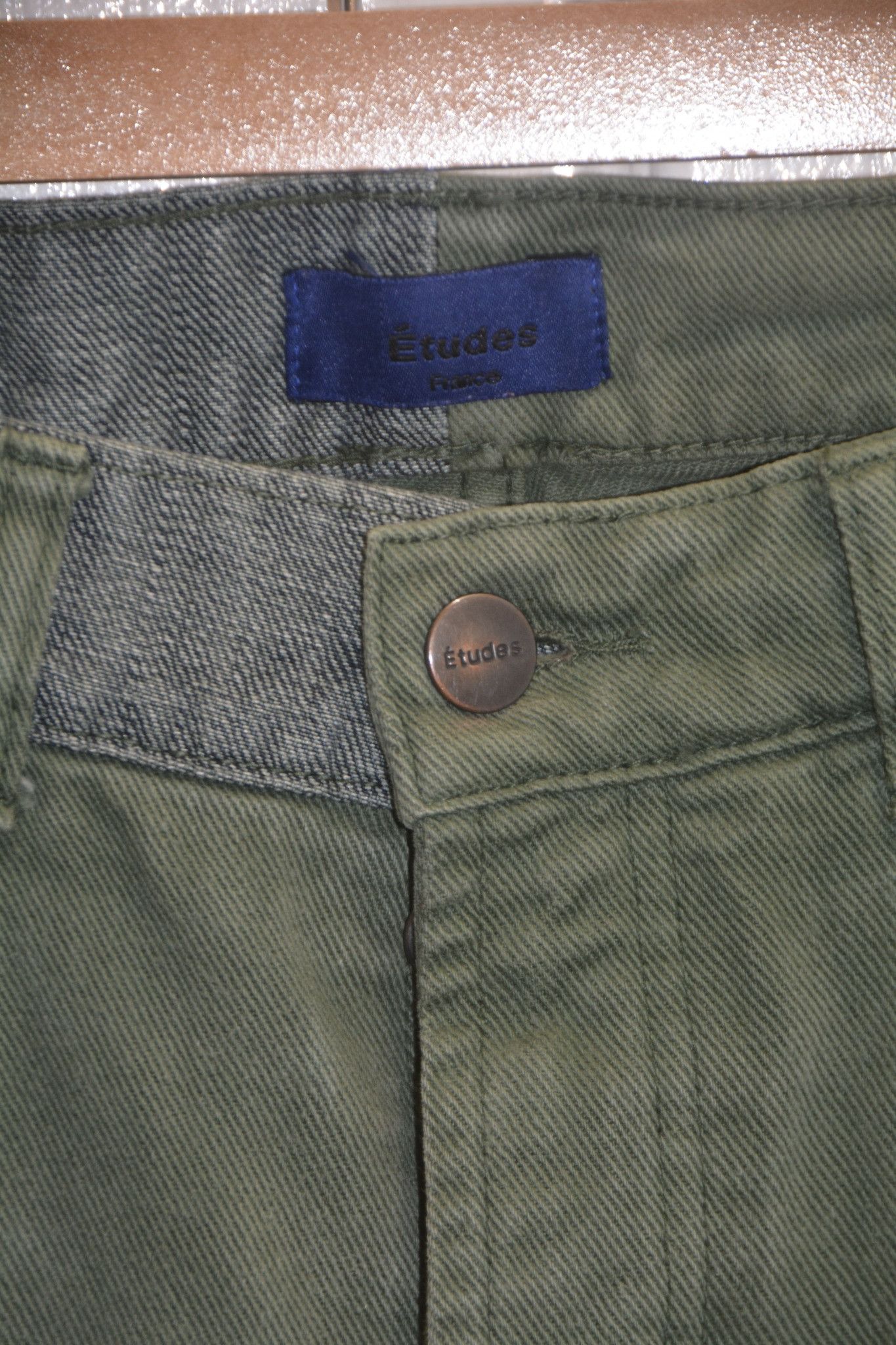 Etudes Études France Olive Green Denim Jeans Size 30 Size 30" / US 8 / IT 44 - 5 Thumbnail