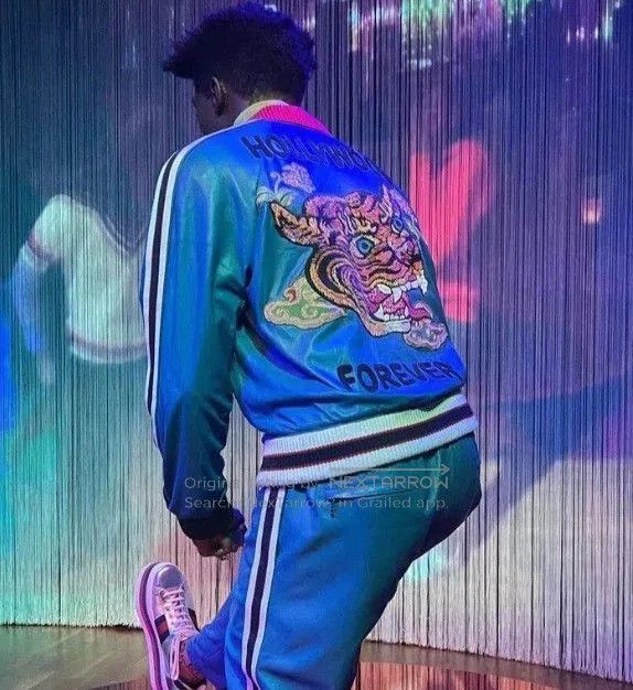 Gucci blue leather logo bomber jacket from gucci. Size US L / EU 52-54 / 3 - 4 Thumbnail