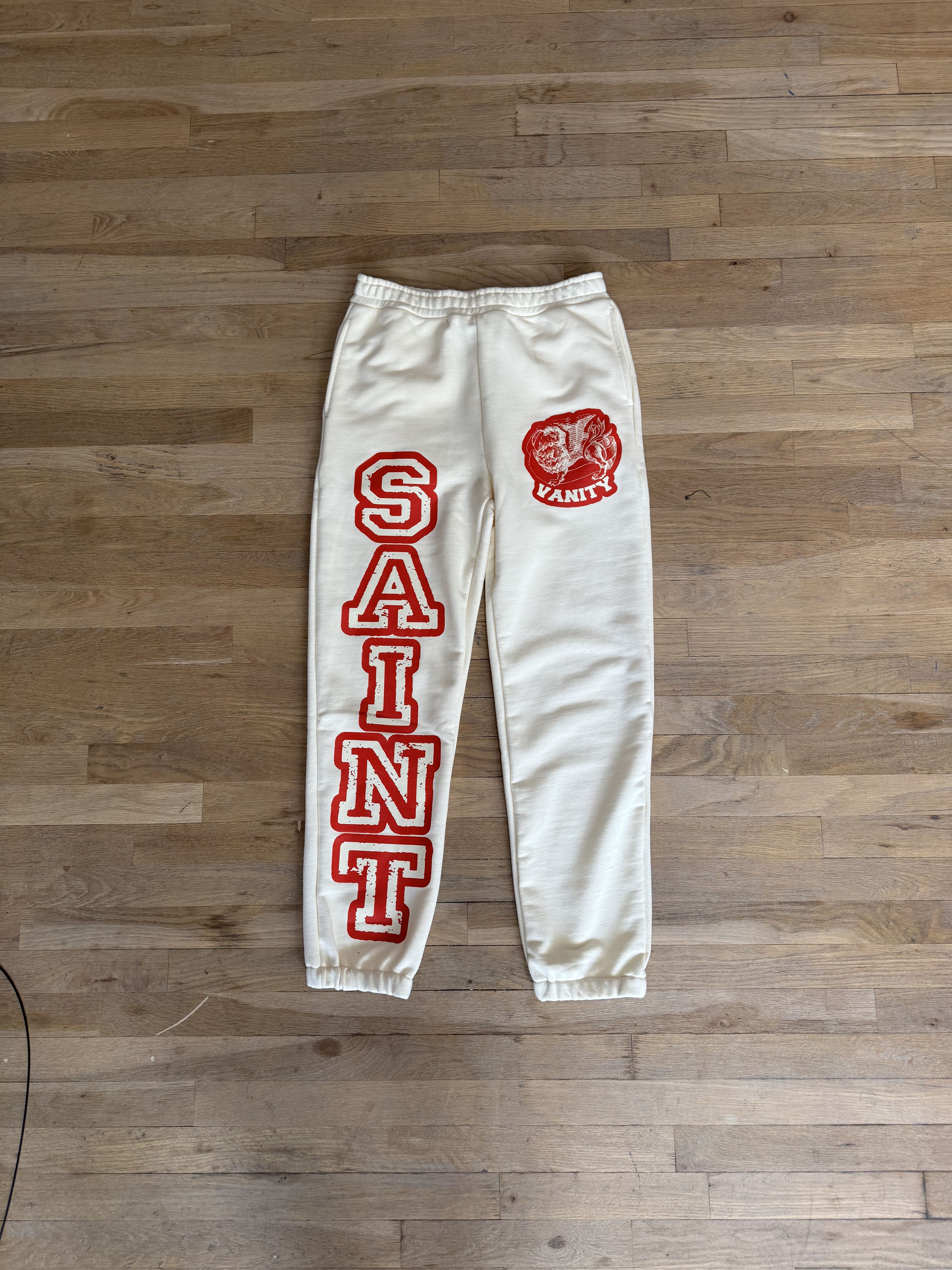 Saint Vanity Saint Vanity Logo Sweatpants Cream Size US 34 / EU 50 - 1 Thumbnail
