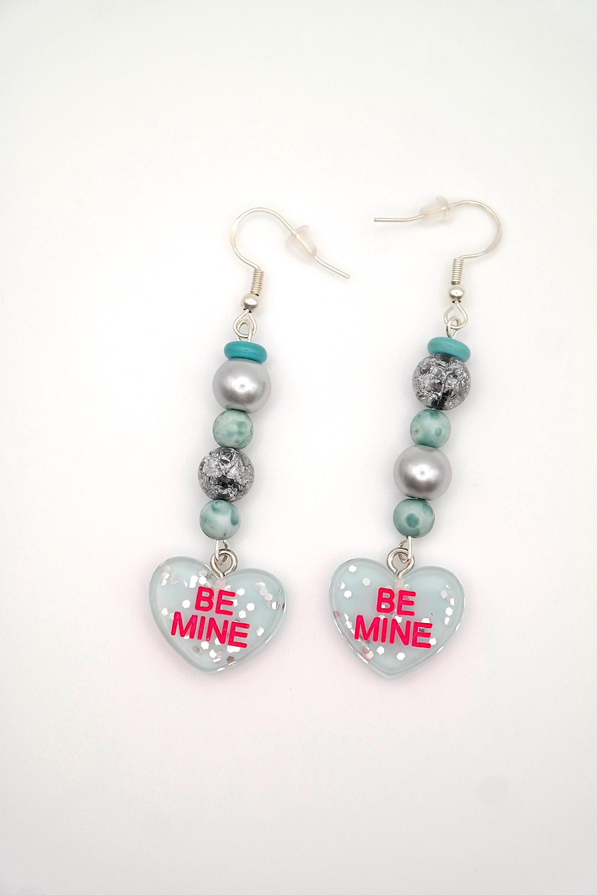 Handmade Valentine Candy Heart Earrings Size ONE SIZE - 8 Thumbnail