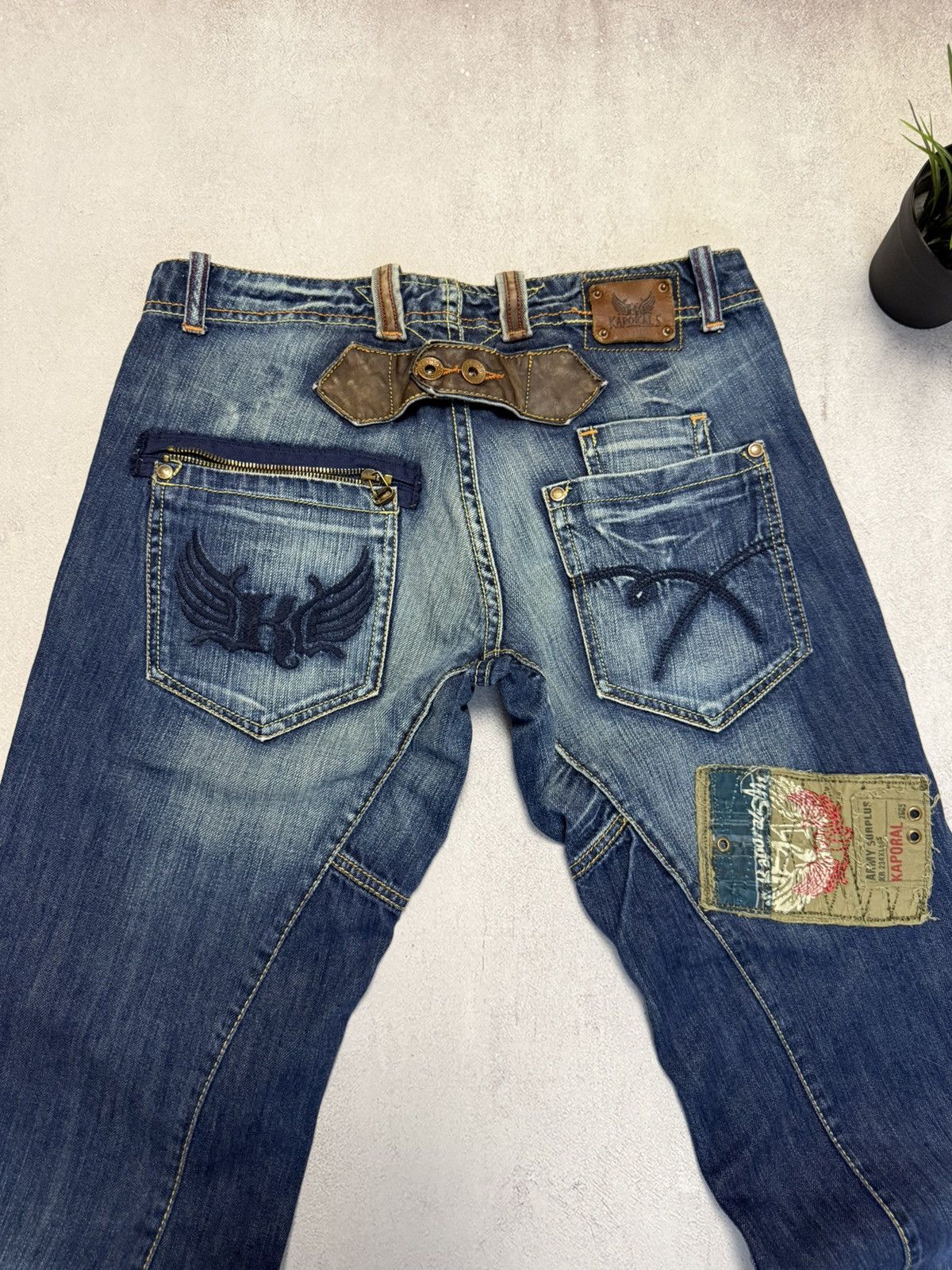Japanese Brand SICK🔥 Japanese Wash Distressed Crash Jeans Denim Pants 90s Size US 31 - 2 Thumbnail