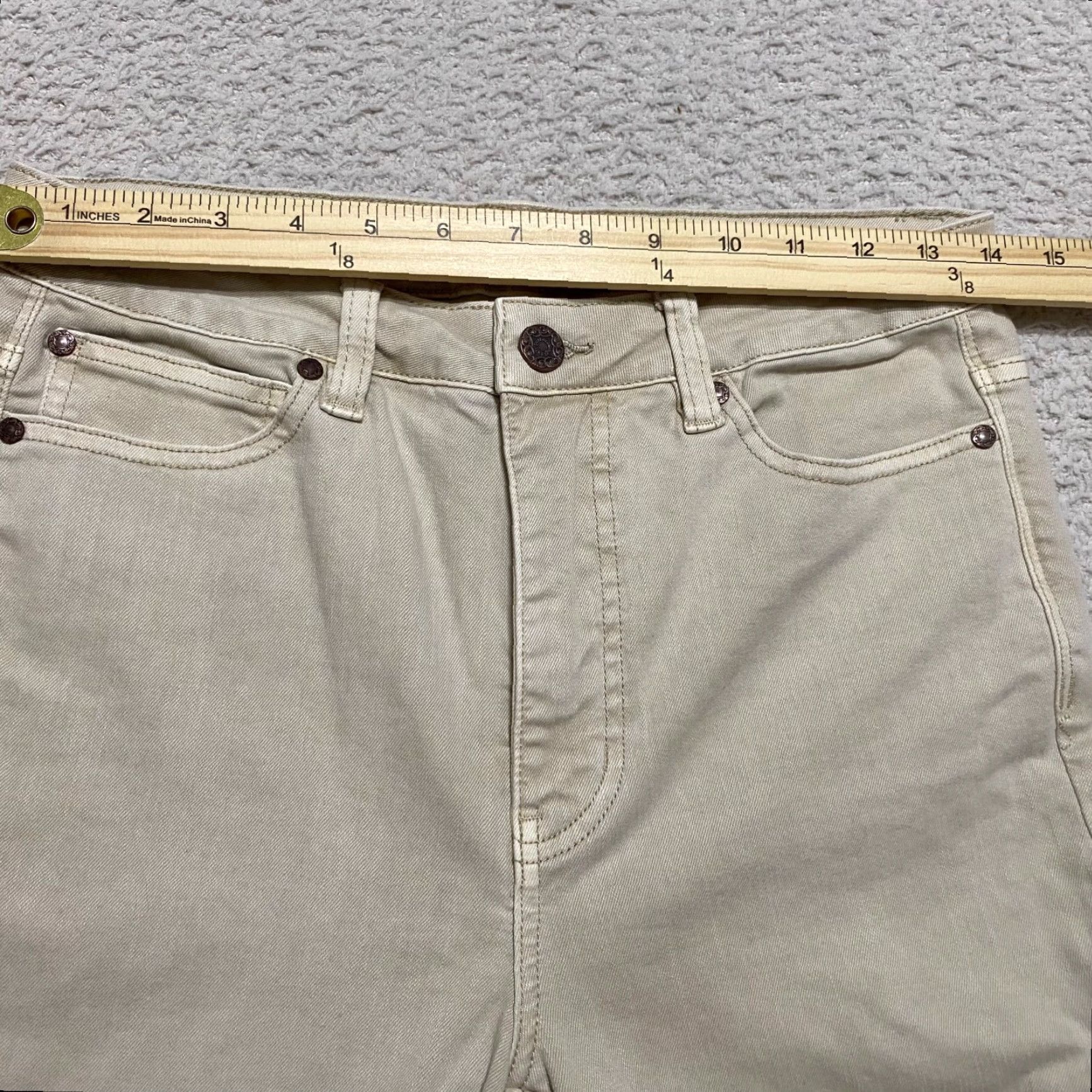 Soft Surroundings Soft Surroundings Jeans Womens 4 Tall Beige Denim Straight Leg Mid Rise City Style Stretch 5-Pocket Womens Jeans Tall Beige 28in Inseam Size 28" / US 6 / IT 42 - 5 Thumbnail