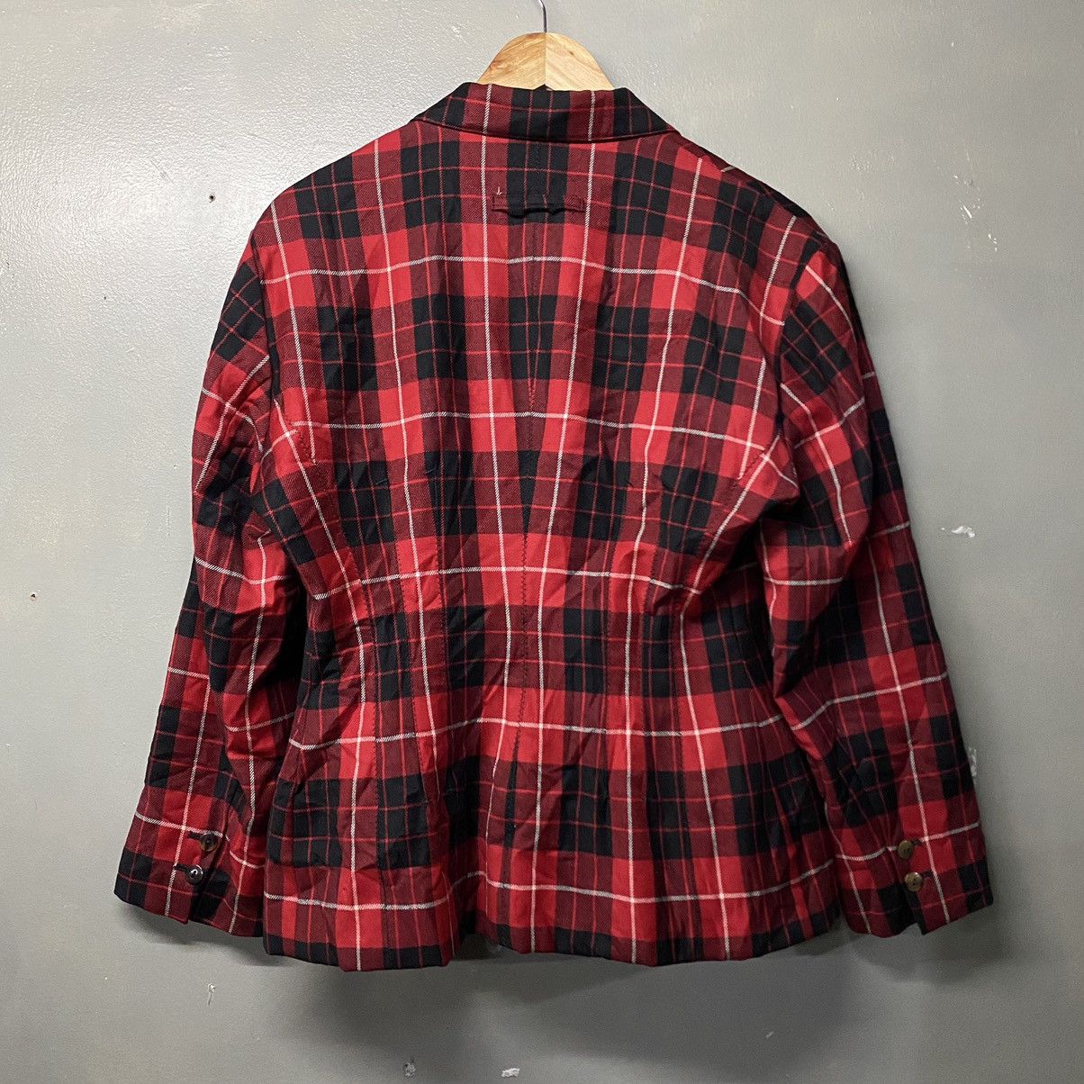 Jean Paul Gaultier Vintage Jean Paul Gaultier Red Tartan Hourglass Jacket Size 40S - 4 Thumbnail