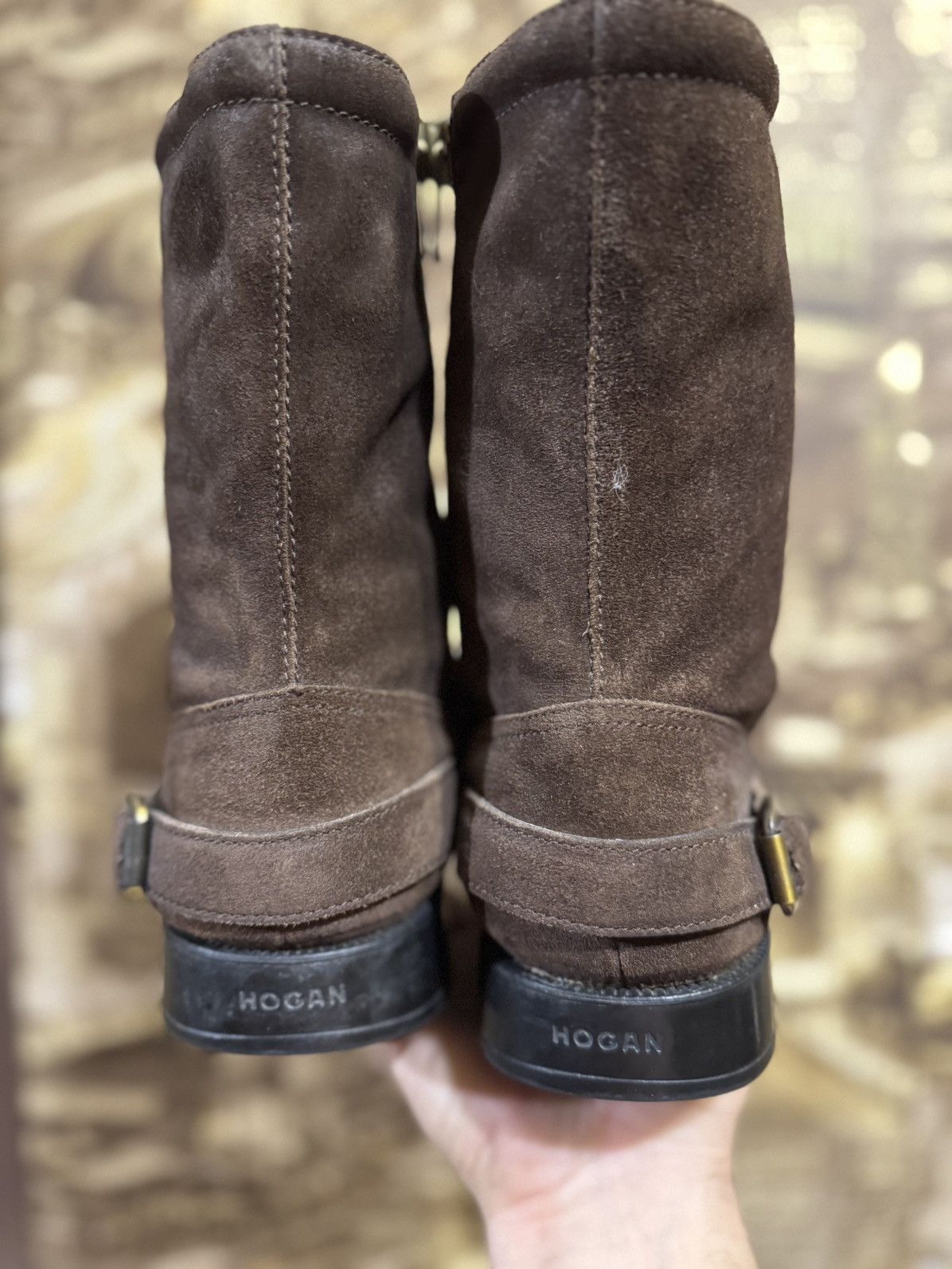 Hogan Hogan Leather Suede Biker Ankle Zip Boots Made in Italy Size US 11 / EU 44 - 5 Thumbnail