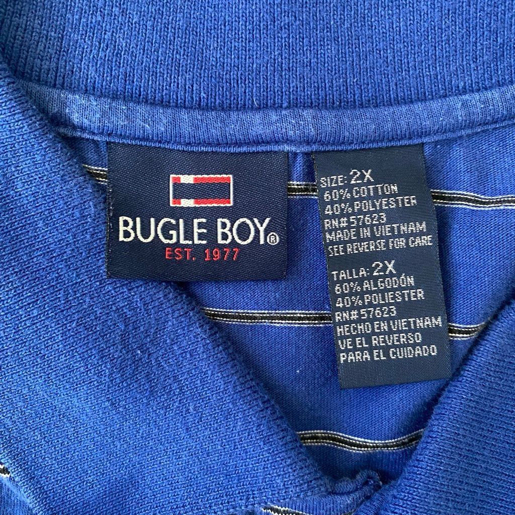 Bugle Boy Bugle Boy men 2XL short sleeve cotton blend 2 button collar Size US XXL / EU 58 / 5 - 5 Thumbnail
