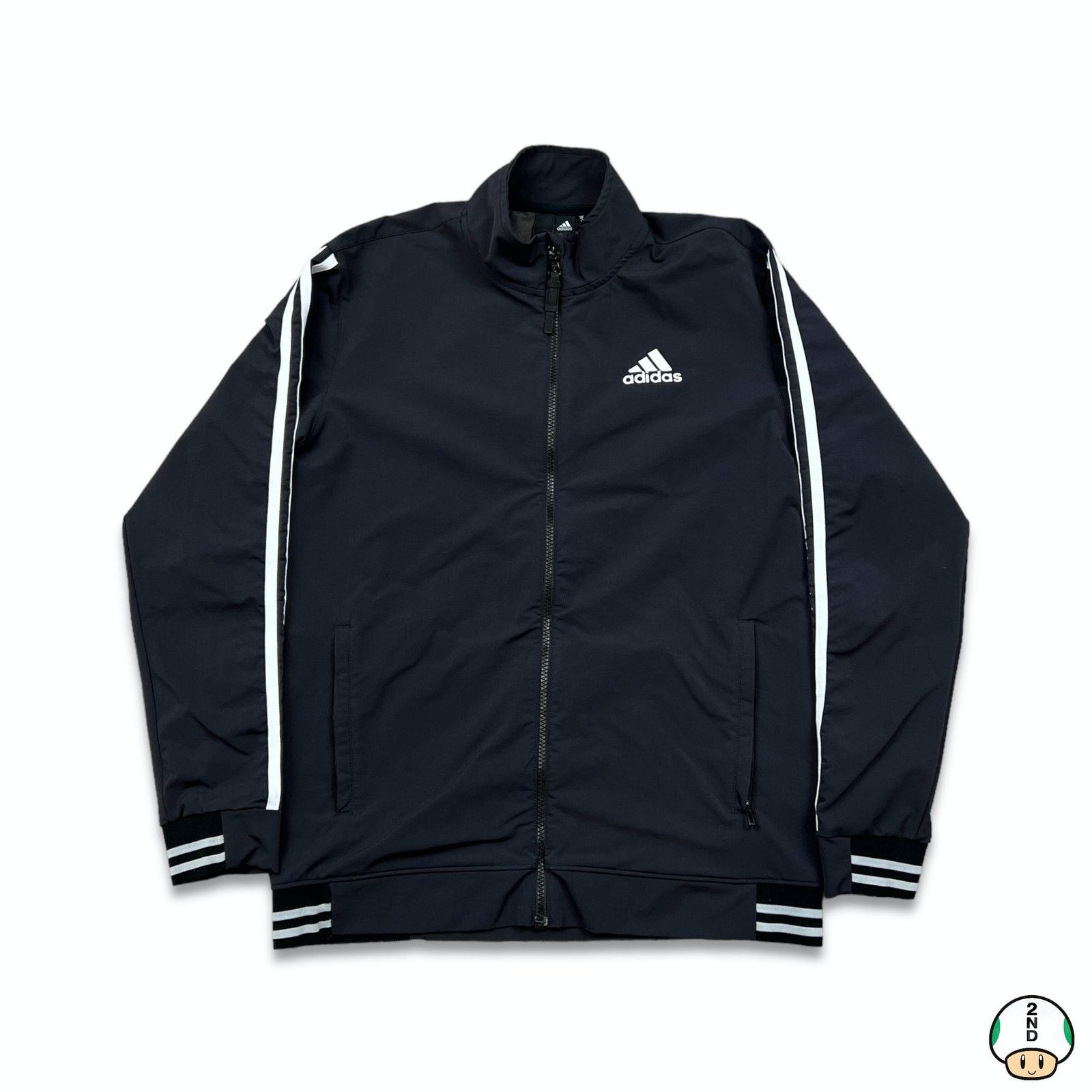 Adidas × Vintage Adidas Jacket Medium Stripe Spell Out Full Zip Windbreaker Size US M / EU 48-50 / 2 - 1 Thumbnail