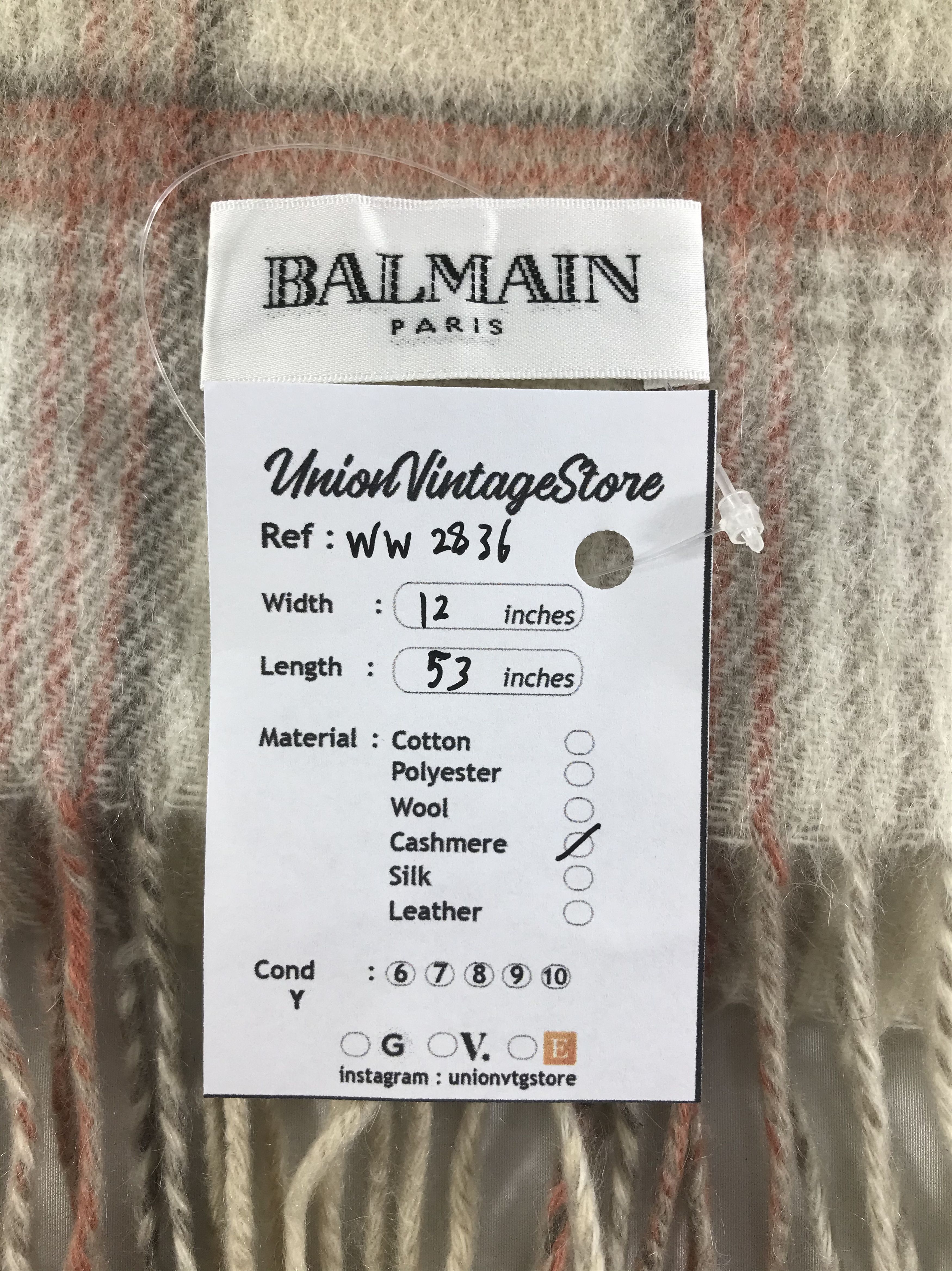 Vintage Balmain Scarf / Muffler / Neckwear - WW2836 Size ONE SIZE - 4 Thumbnail