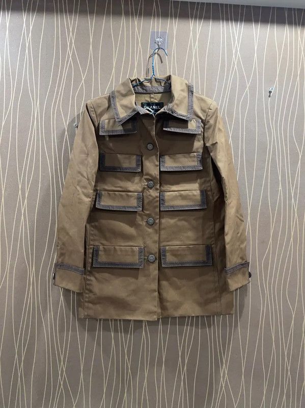 Chanel Chanel Brown Cotton Women's Jacket 0089 Size S / US 4 / IT 40 - 1 Thumbnail