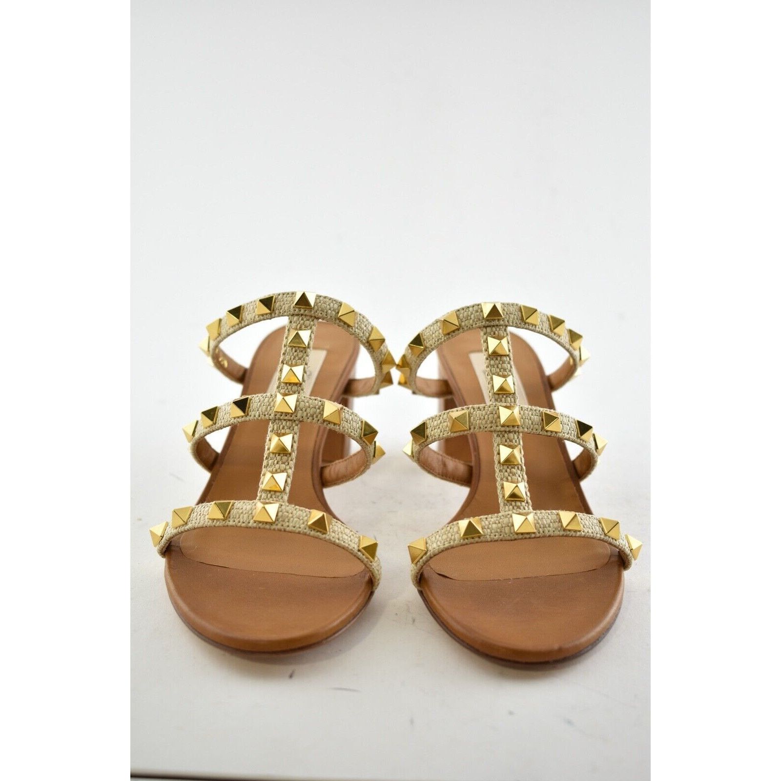 Valentino Valentino Rockstud City Slide 60mm Brown Mule Caged Size US 6 / IT 36 - 5 Thumbnail
