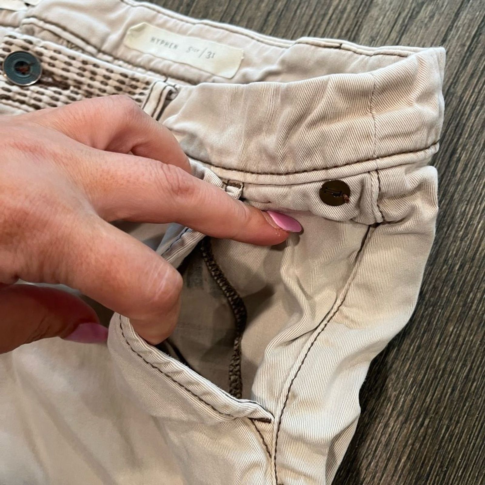 Vintage Anthropologie Pilcro Hyphen Tan Denim Shorts Size 31 Size 31" - 4 Thumbnail