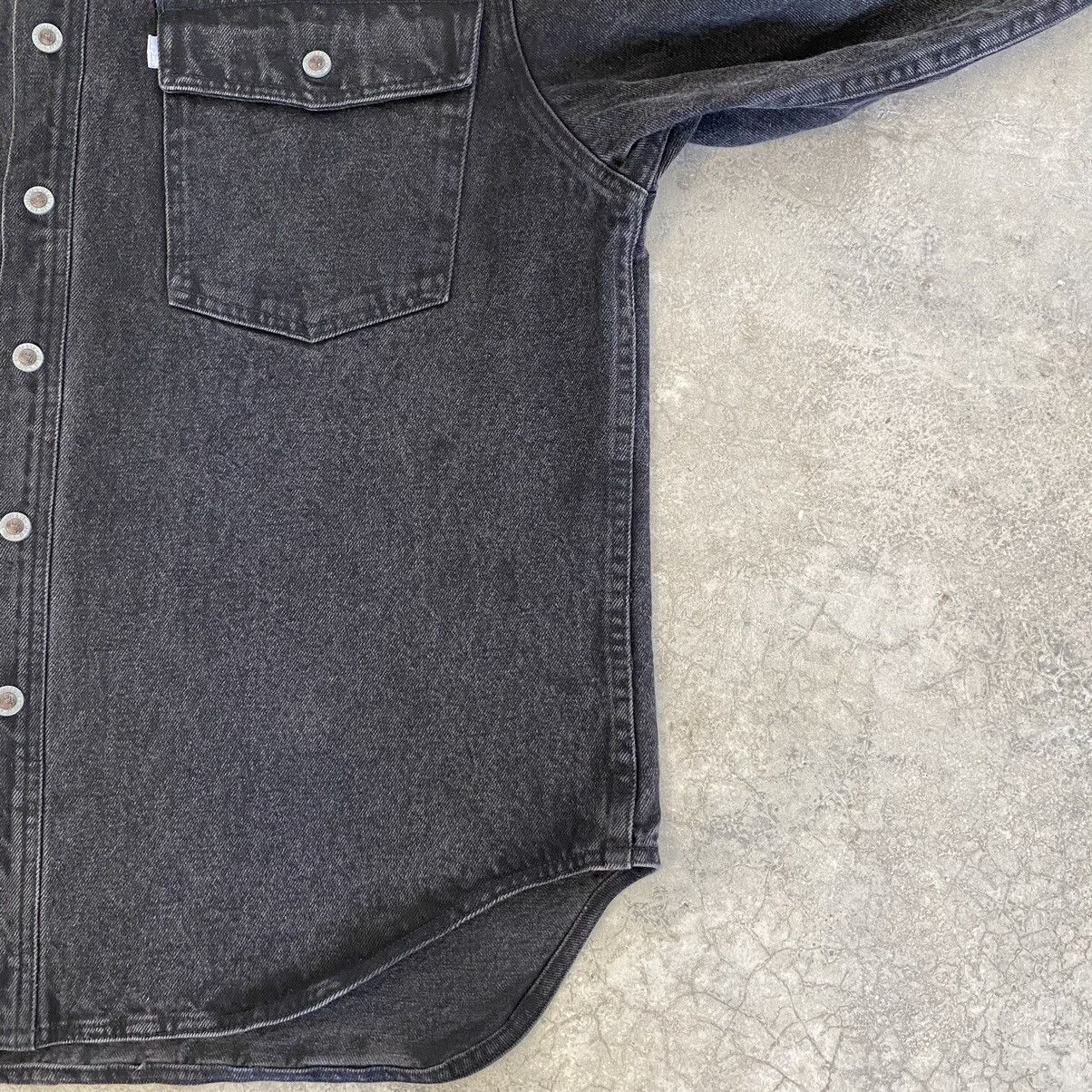 Levi's VTG 90’s Levis Silvertab Faded Black Thick Denim Shirt Size US M / EU 48-50 / 2 - 14 Thumbnail