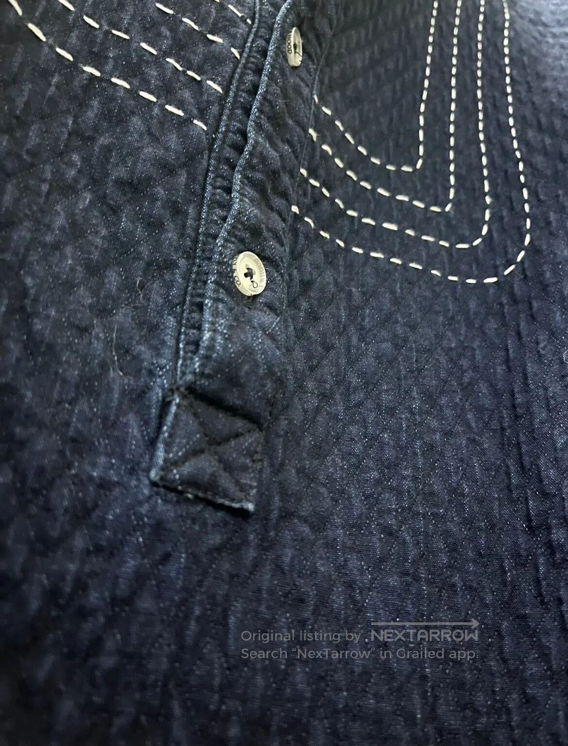Neighborhood navy blue henley collar sweatshirt. Size US L / EU 52-54 / 3 - 4 Thumbnail