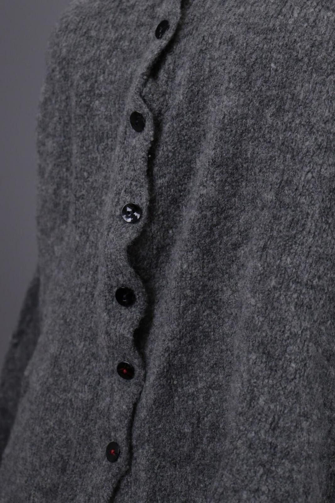 Designer Grizas Gray Wool Lagenlook Textured Sweater Size XL Size XL / US 12-14 / IT 48-50 - 9 Thumbnail