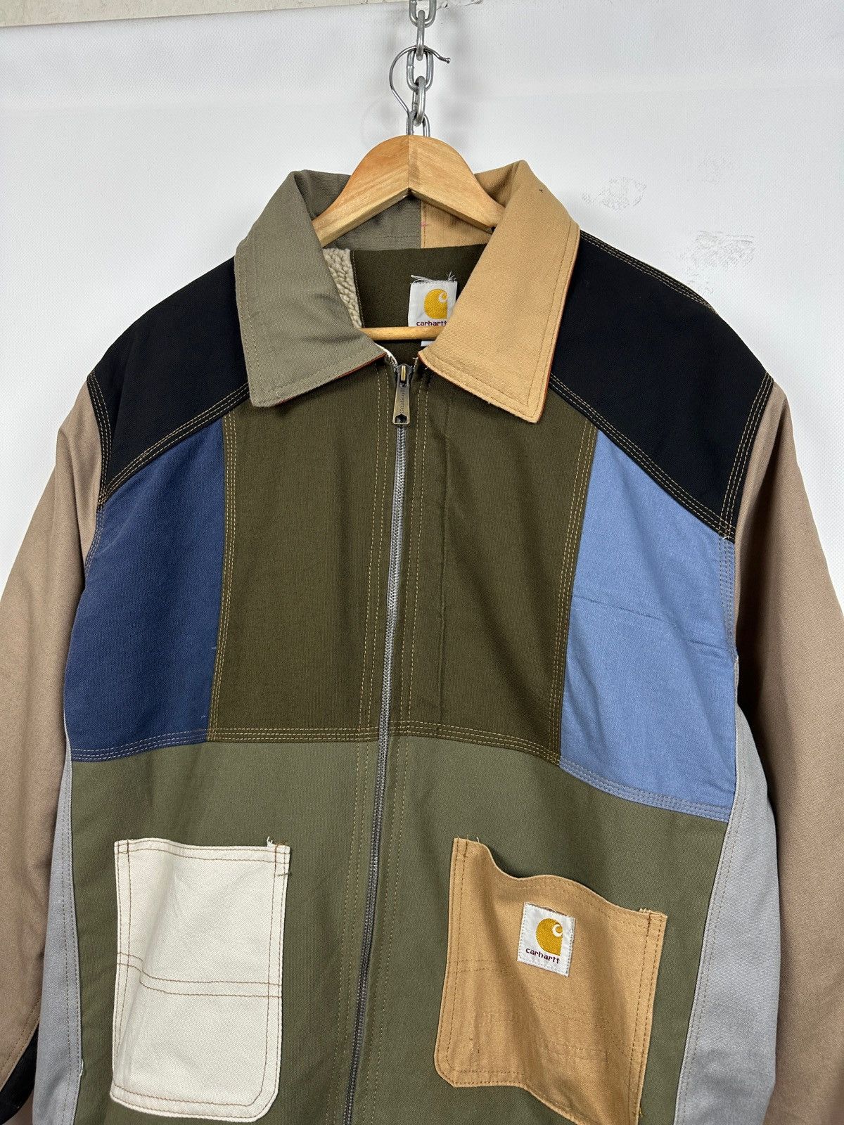 Carhartt × Vintage Vintage Carhartt Reworked Detroit Sherpa Jacket Size US L / EU 52-54 / 3 - 4 Thumbnail