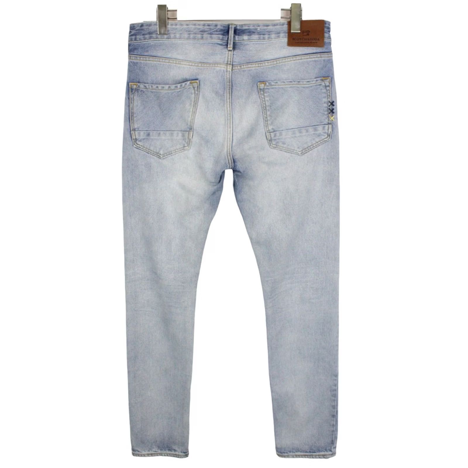 Scotch & Soda SCOTCH & SODA Tye Jeans Men's W32/L34 Tapered Blue Zip Fly Whiskers Fade Effect Size US 32 / EU 48 - 2 Thumbnail