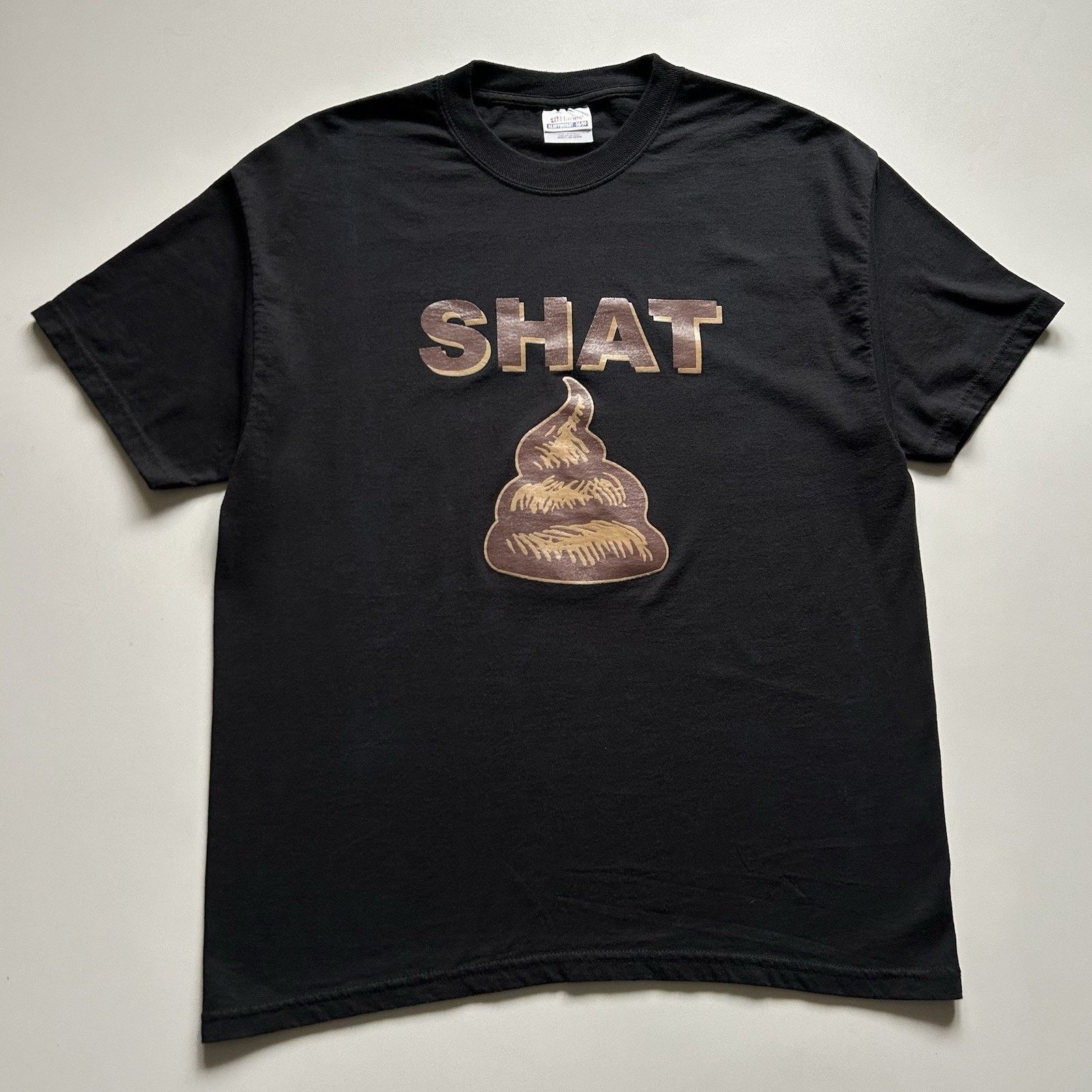 Hanes × Vintage Vintage Shat Funny Shirt Large Black Hanes Novelty Poop Poo Size US L / EU 52-54 / 3 - 1 Thumbnail